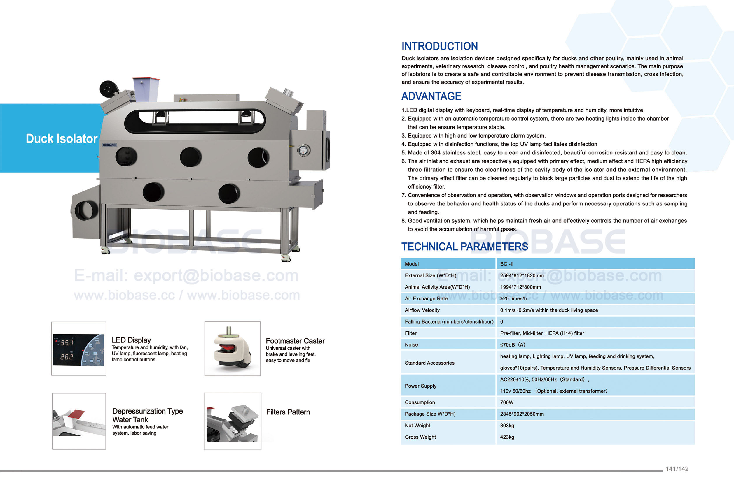 141-142 Duck isolators BCI-II 141-142 Aisladores de pato BCI-II