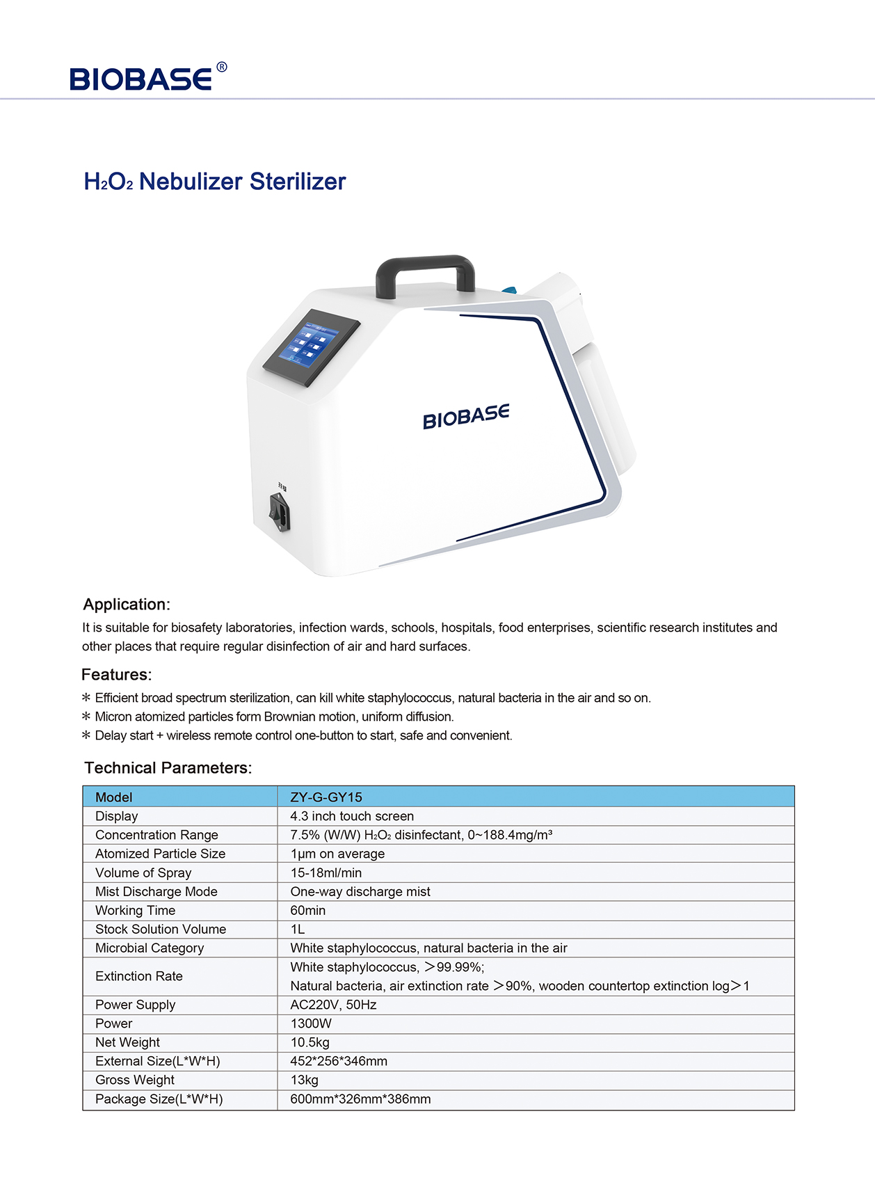 Esterilizador nebulizador H₂O₂