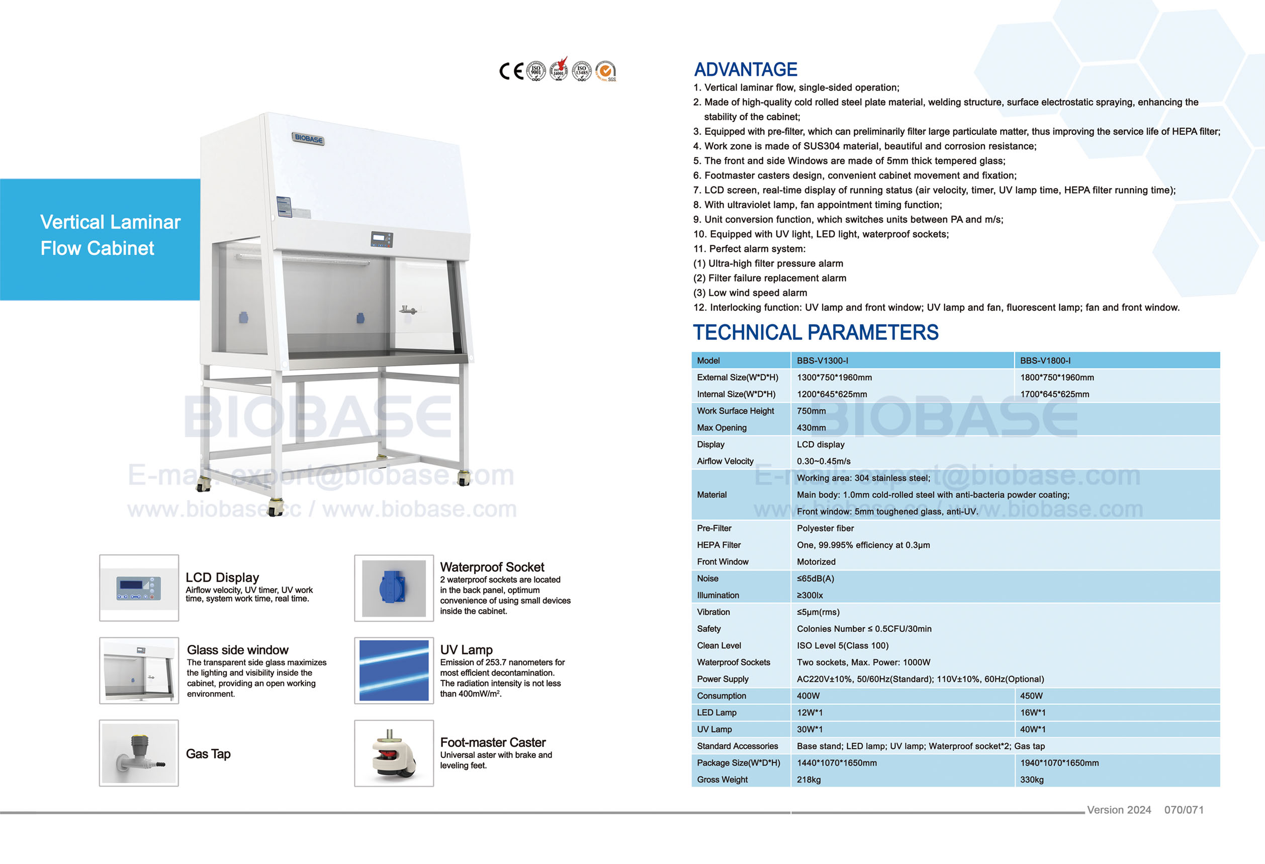 70-71 gabinete de flujo laminar vertical