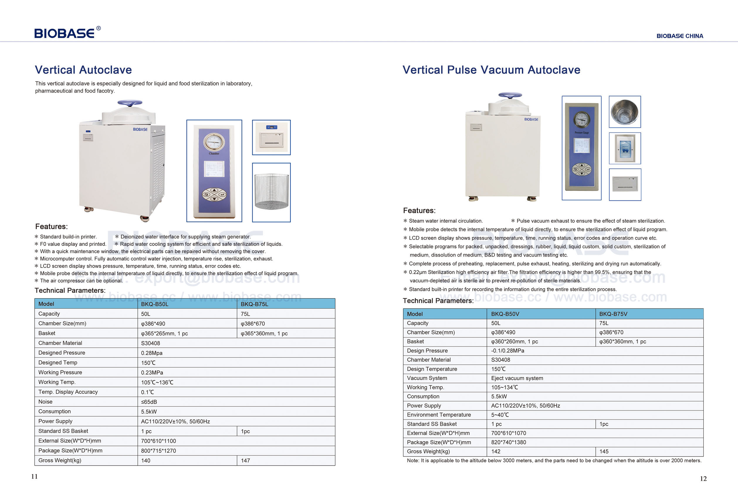 11-12 Autoclave vertical y autoclave de vacío de pulso vertical