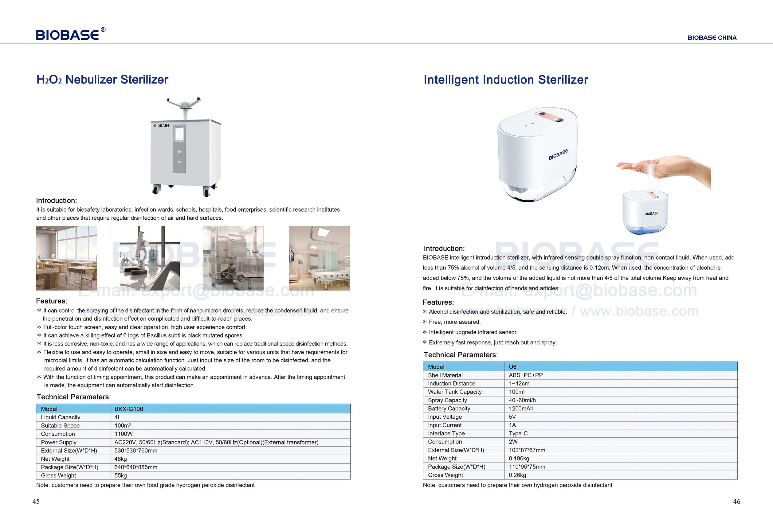 45-46 esterilizador de nebulizador h₂o₂ e inducción inteligente esterilizante