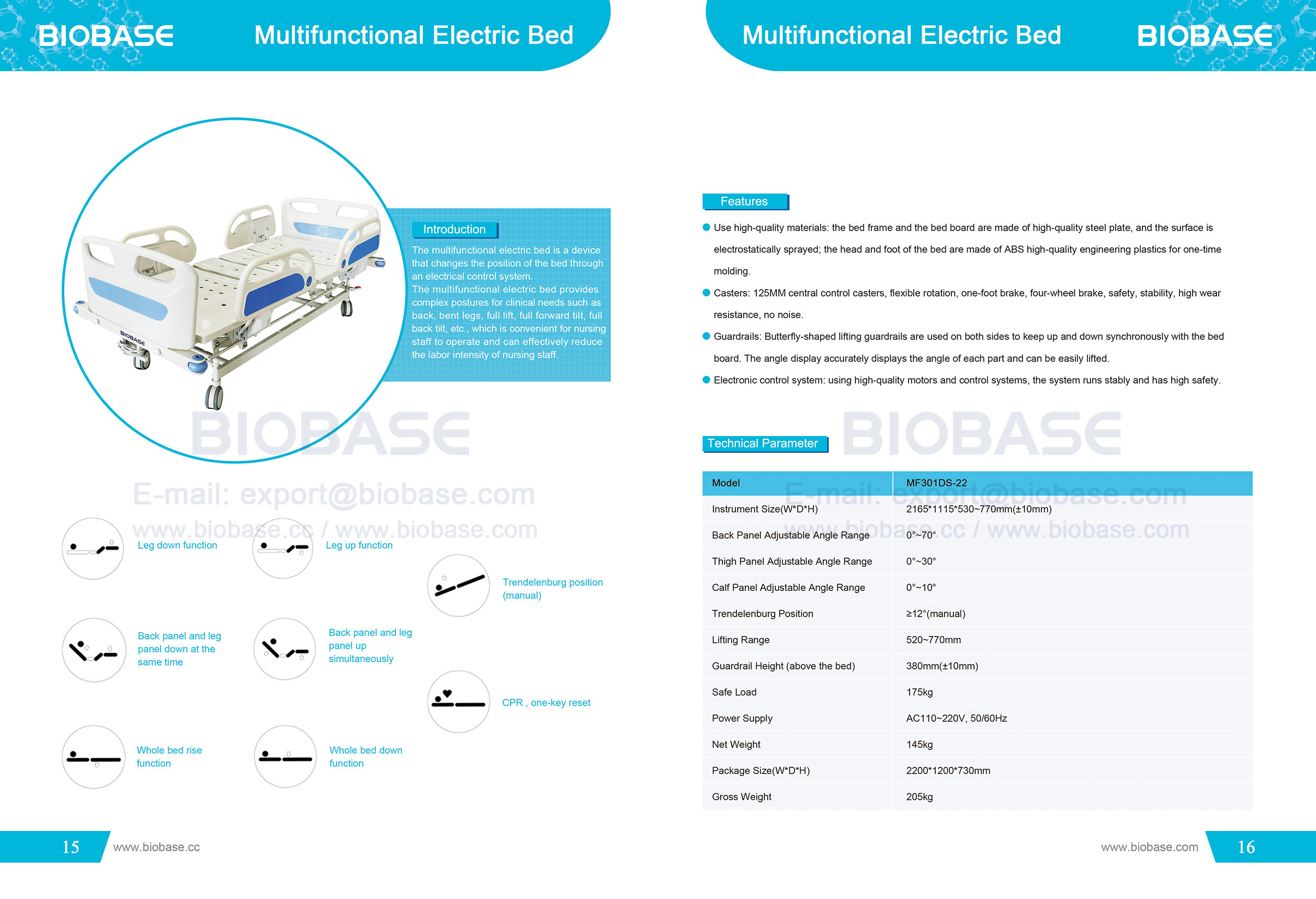 15-16 BED Eléctrico Multifuncional MF301DS-22