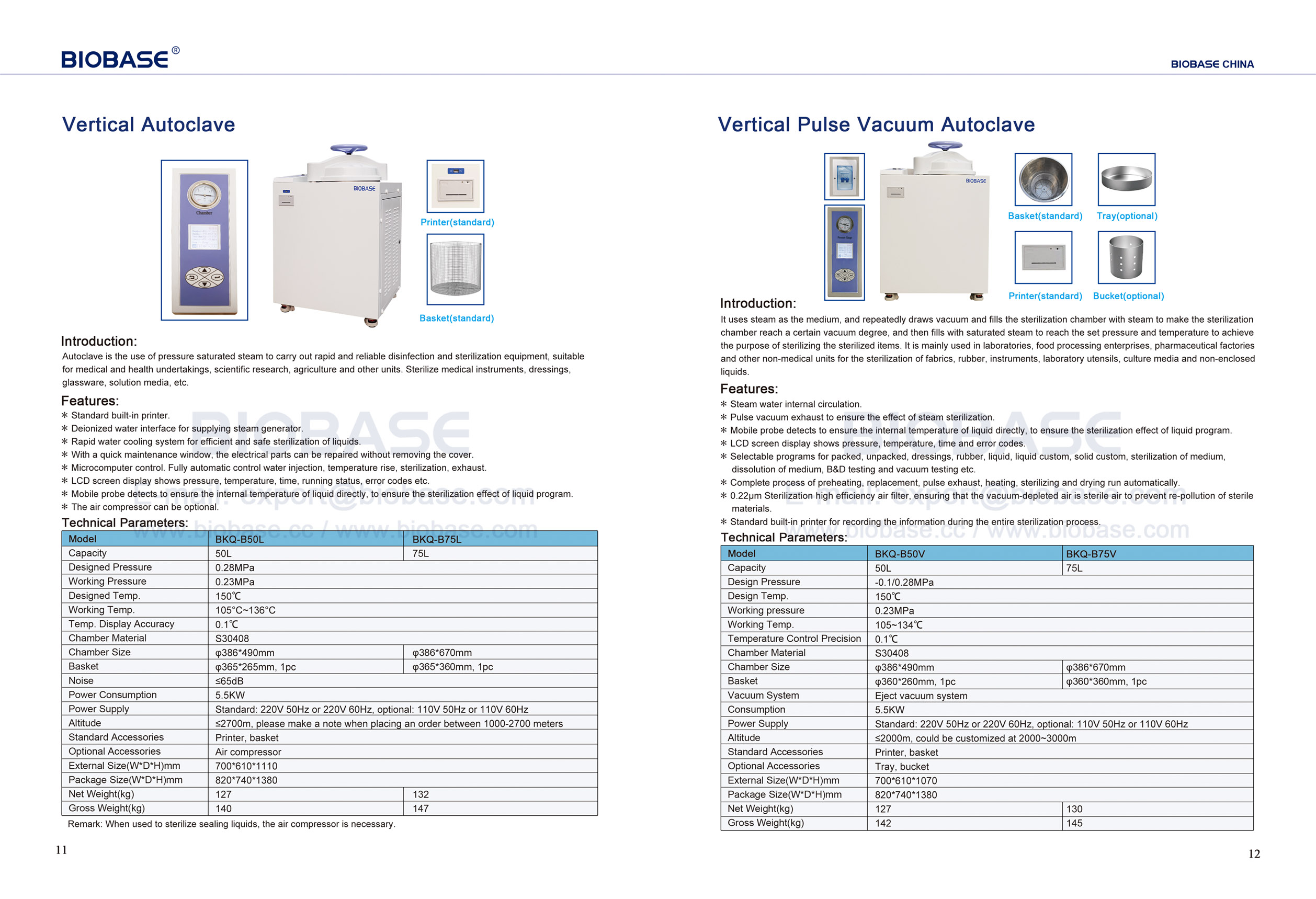 11-12 Autoclave vertical y autoclave de vacío de pulso vertical