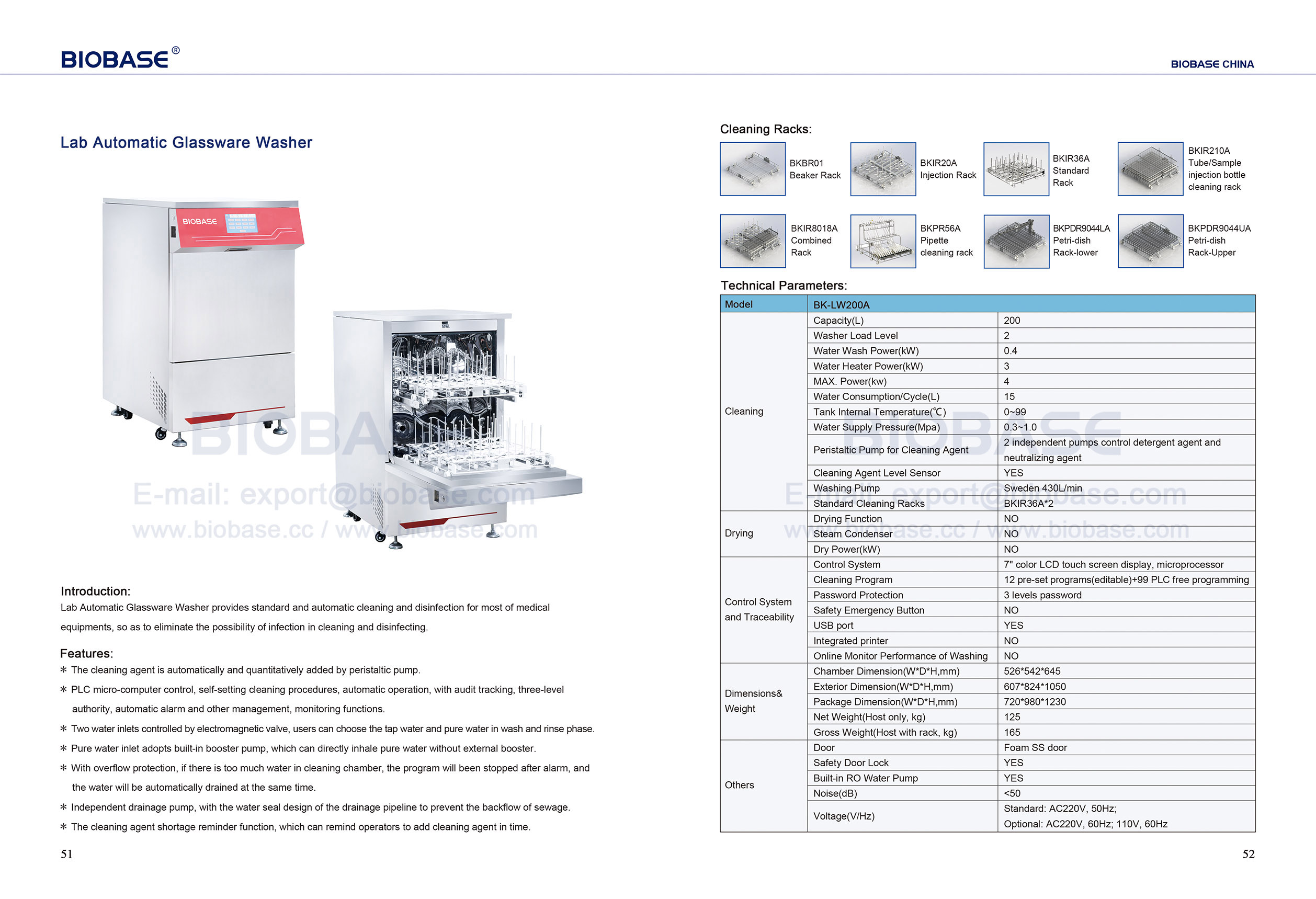 Lavadora automática de cristalería de laboratorio 51-52