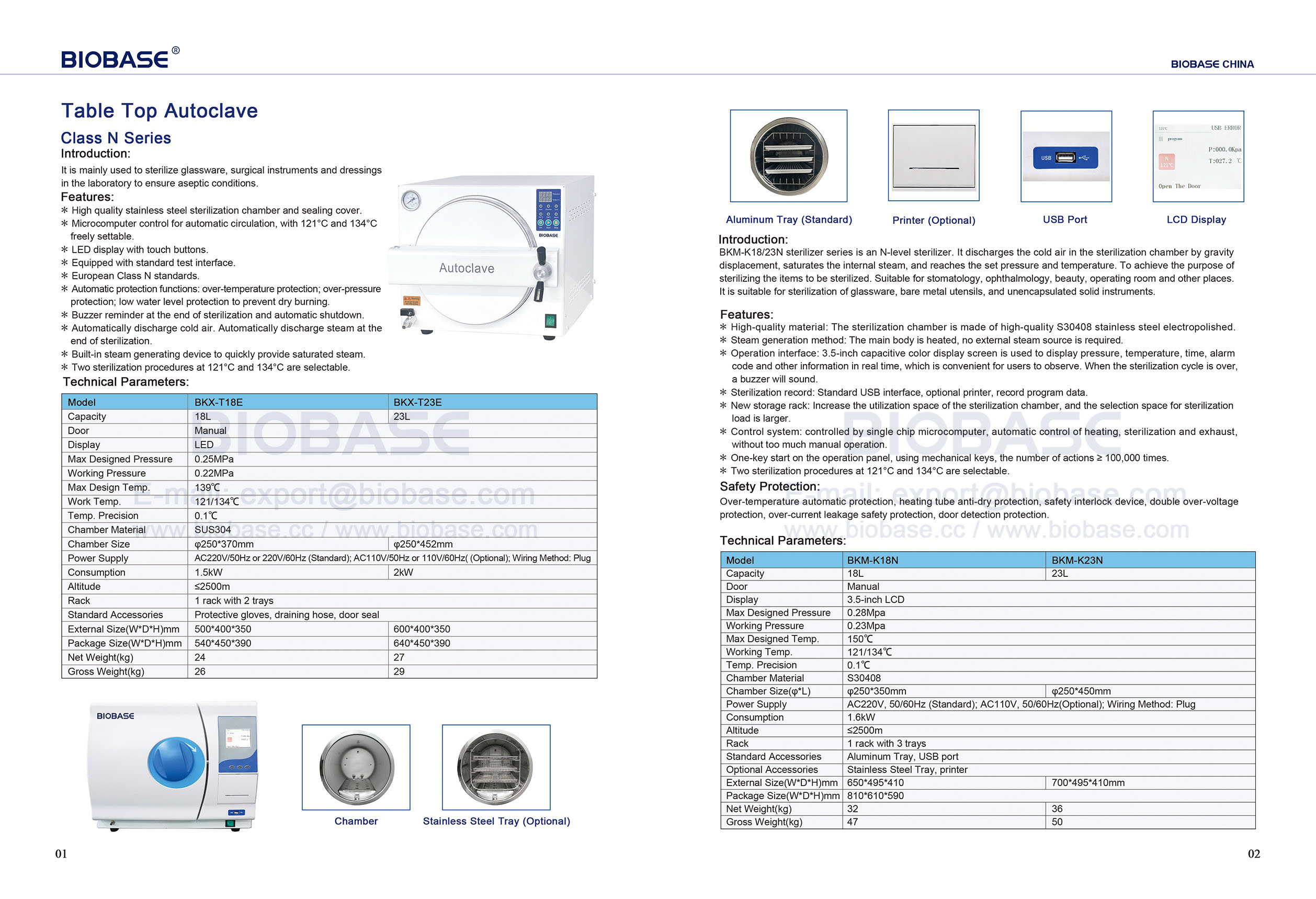 1-2 Autoclave de sobremesa Serie Clase N