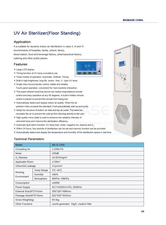 Esterilizador de aire 44-UV