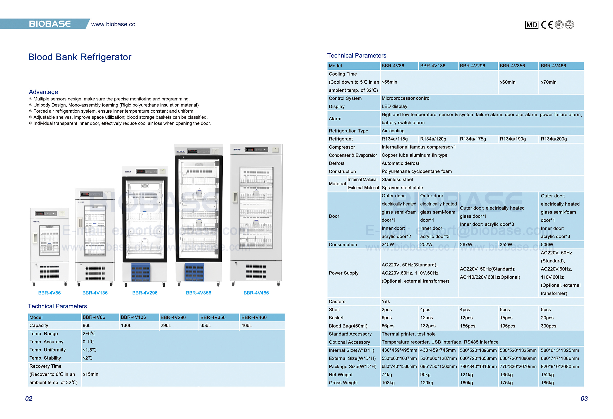 2-3 Refrigerador del banco de sangre