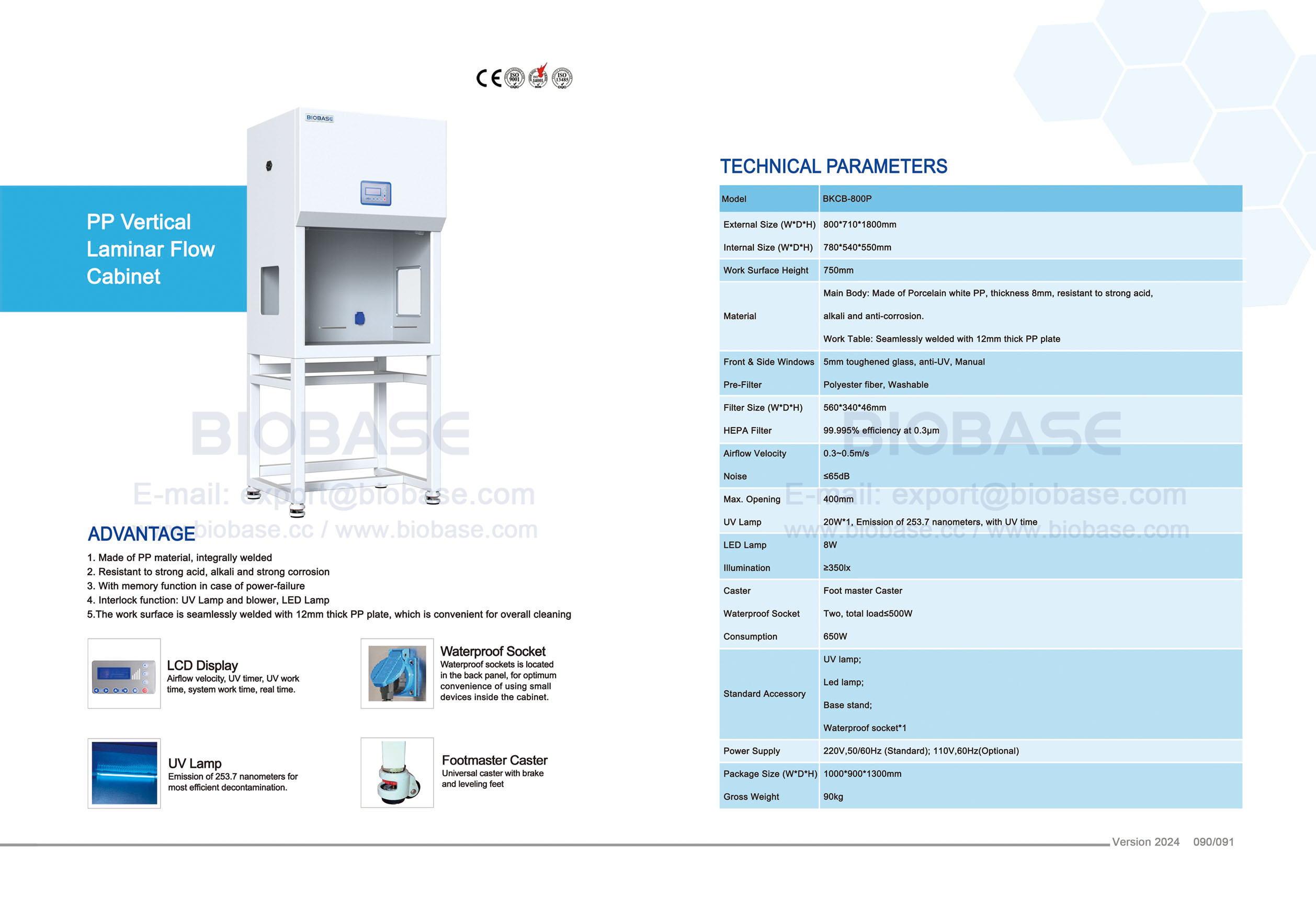 Gabinete de flujo laminar vertical 90-91 PP