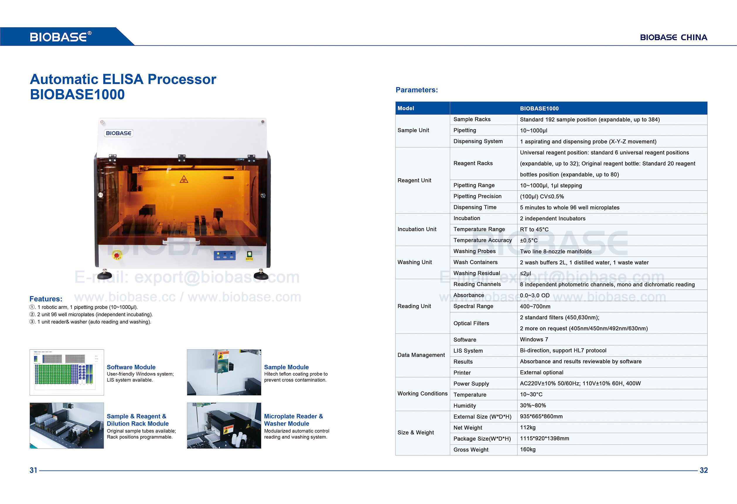 31-32 procesador ELISA automático BioBase1000
