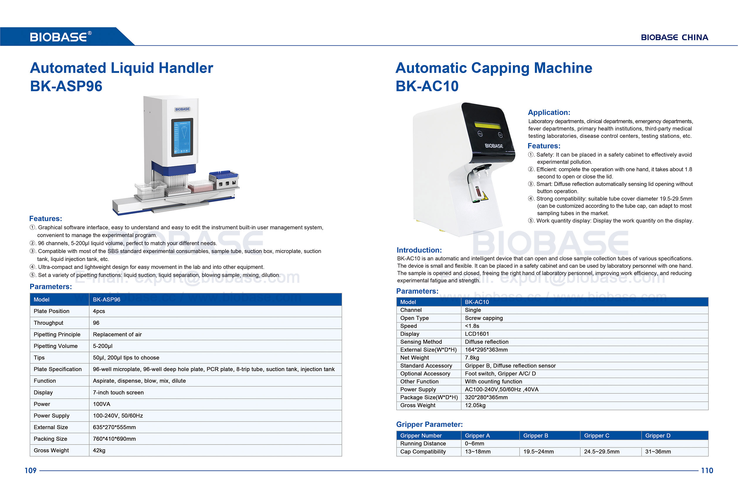 109-110 manejador de líquido automatizado BK-ASP96 y máquina de tapa automática BK-AC10
