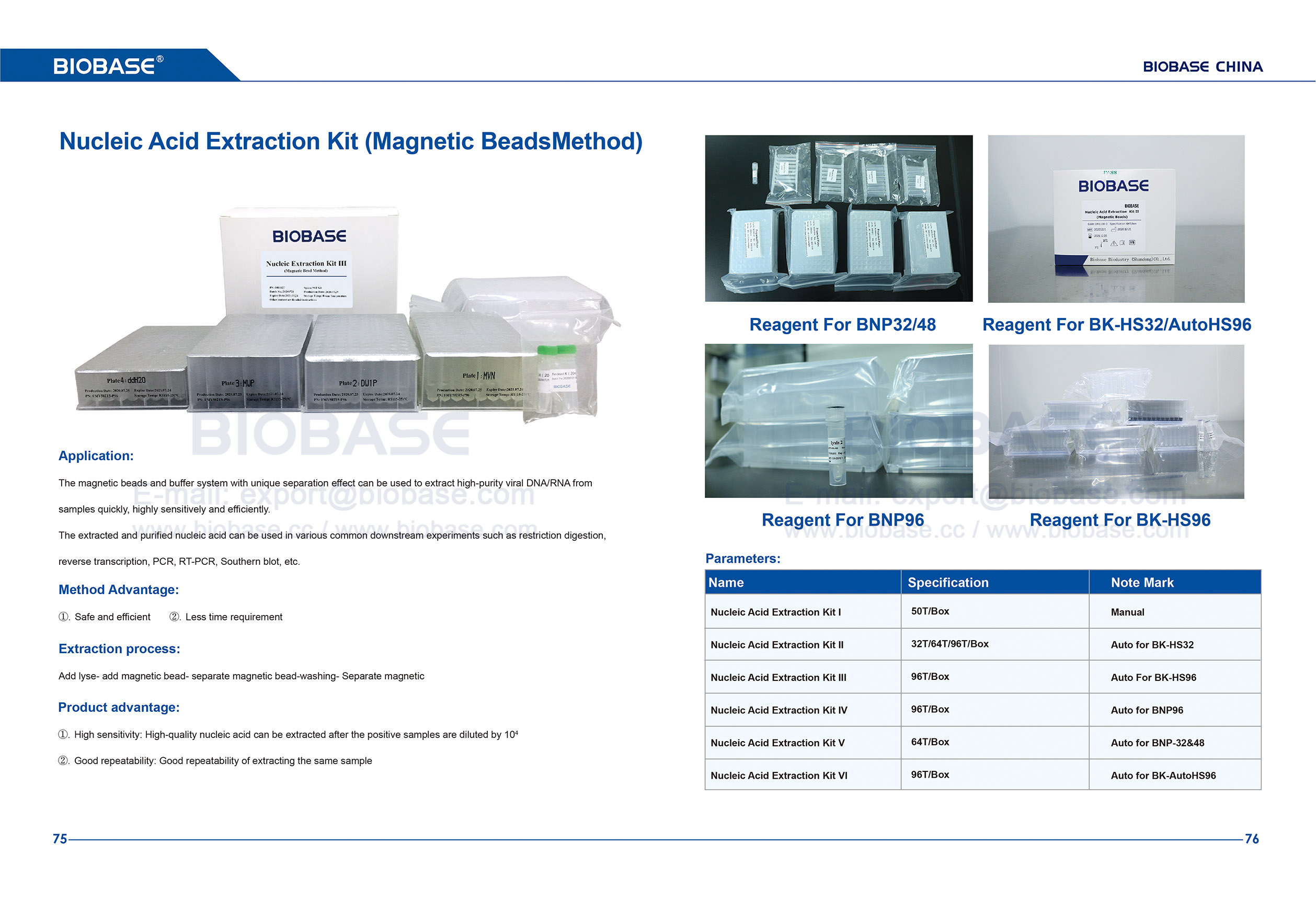 Kit de extracción de ácido nucleico 75-76