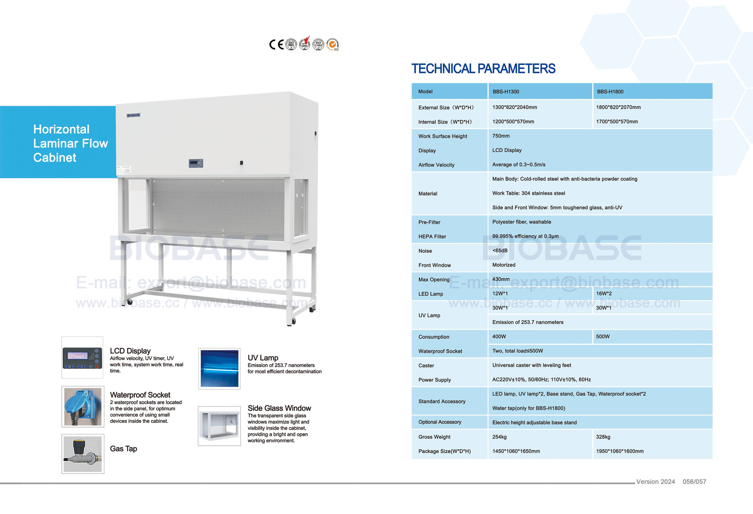 Gabinete de flujo laminar horizontal 56-57--BBS-H1300