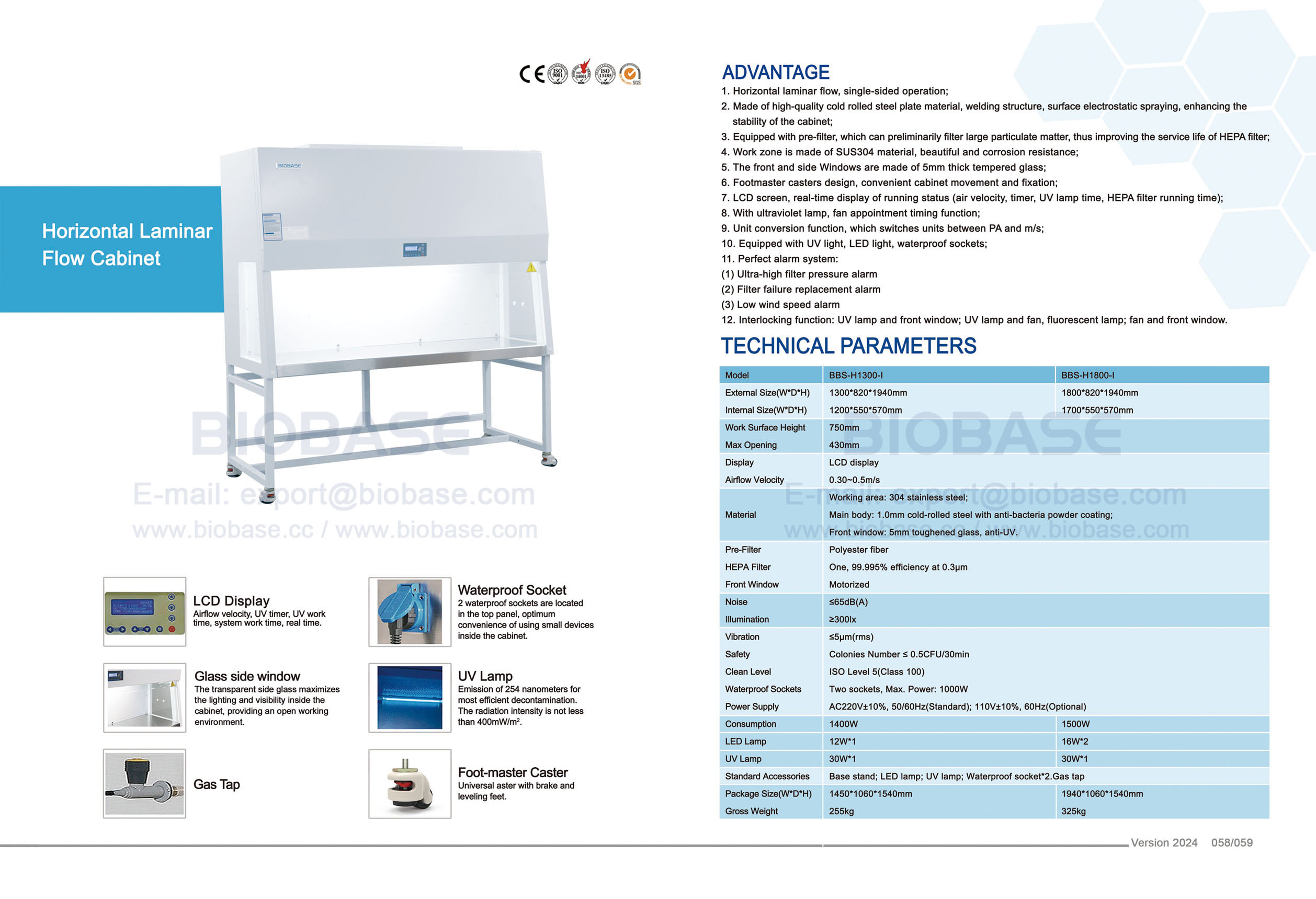 58-59 Gabinete de flujo laminar horizontal