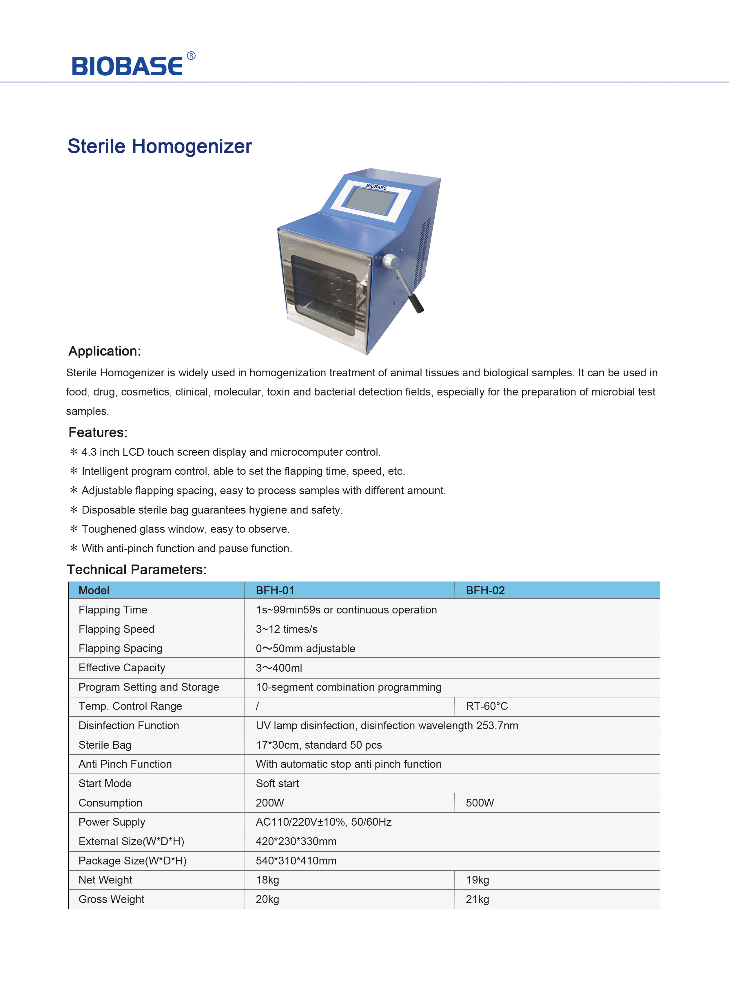 Homogeneizador estéril