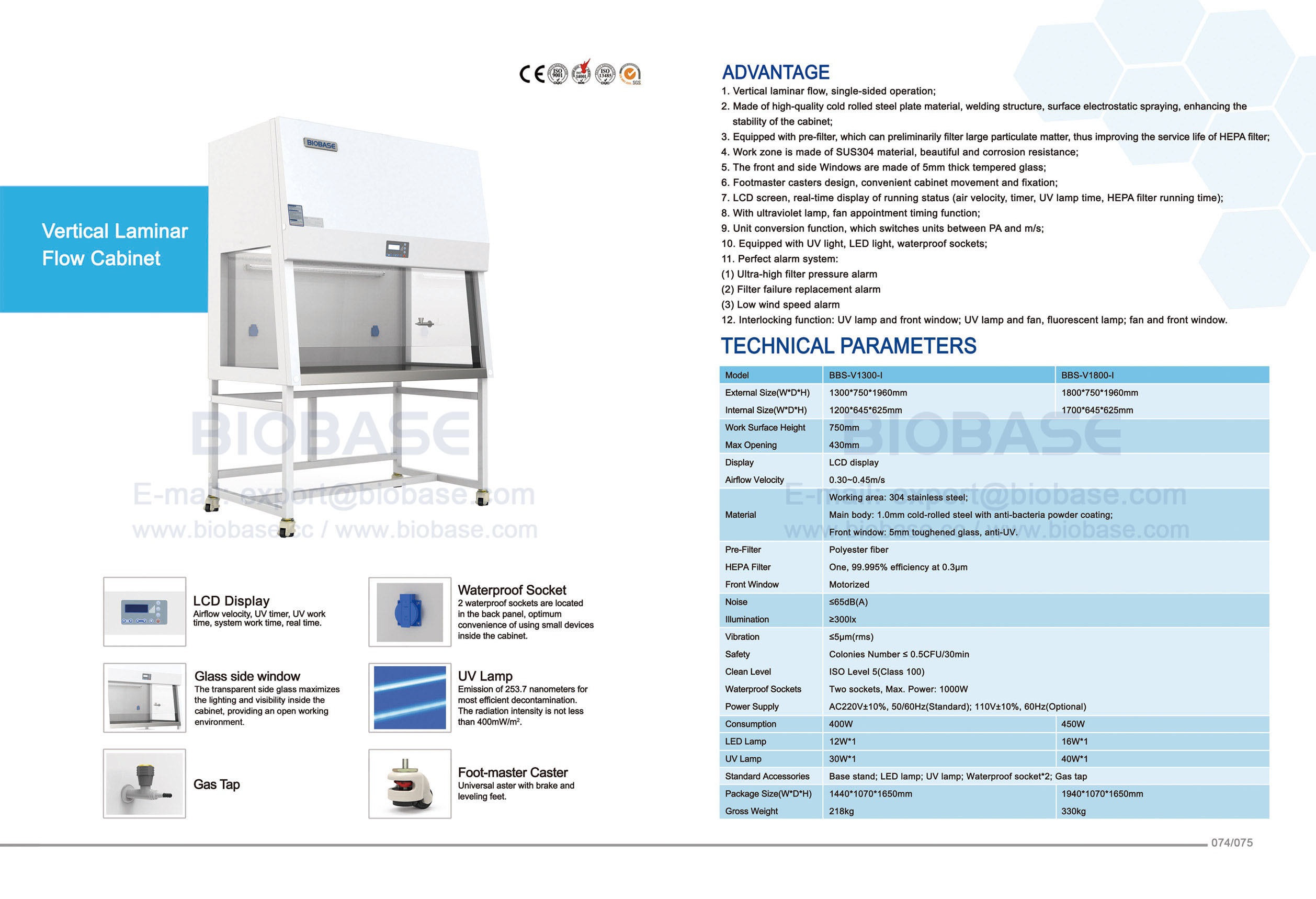 74-75 gabinete de flujo laminar vertical