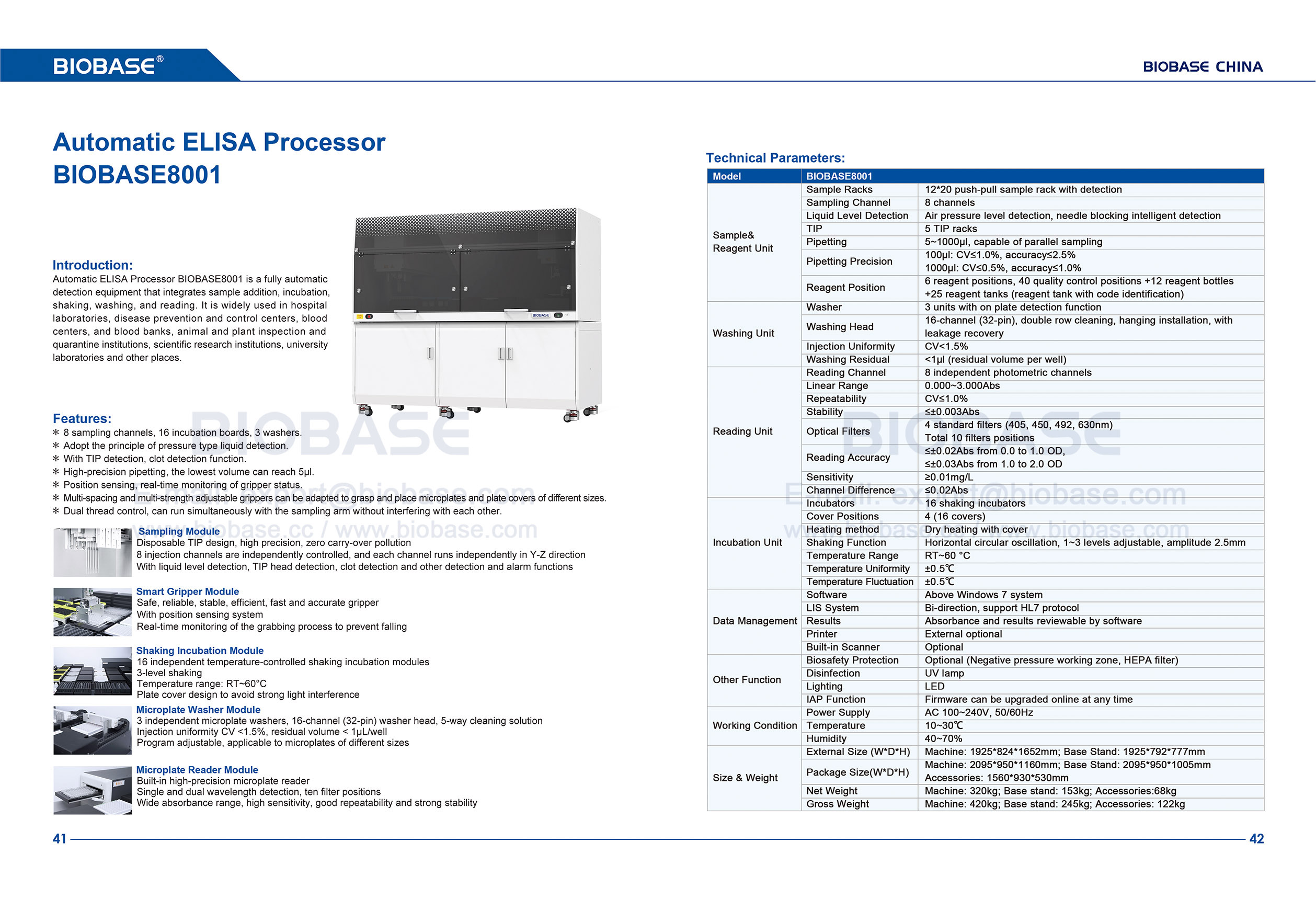 41-42 Procesador ELISA automático BioBase8001