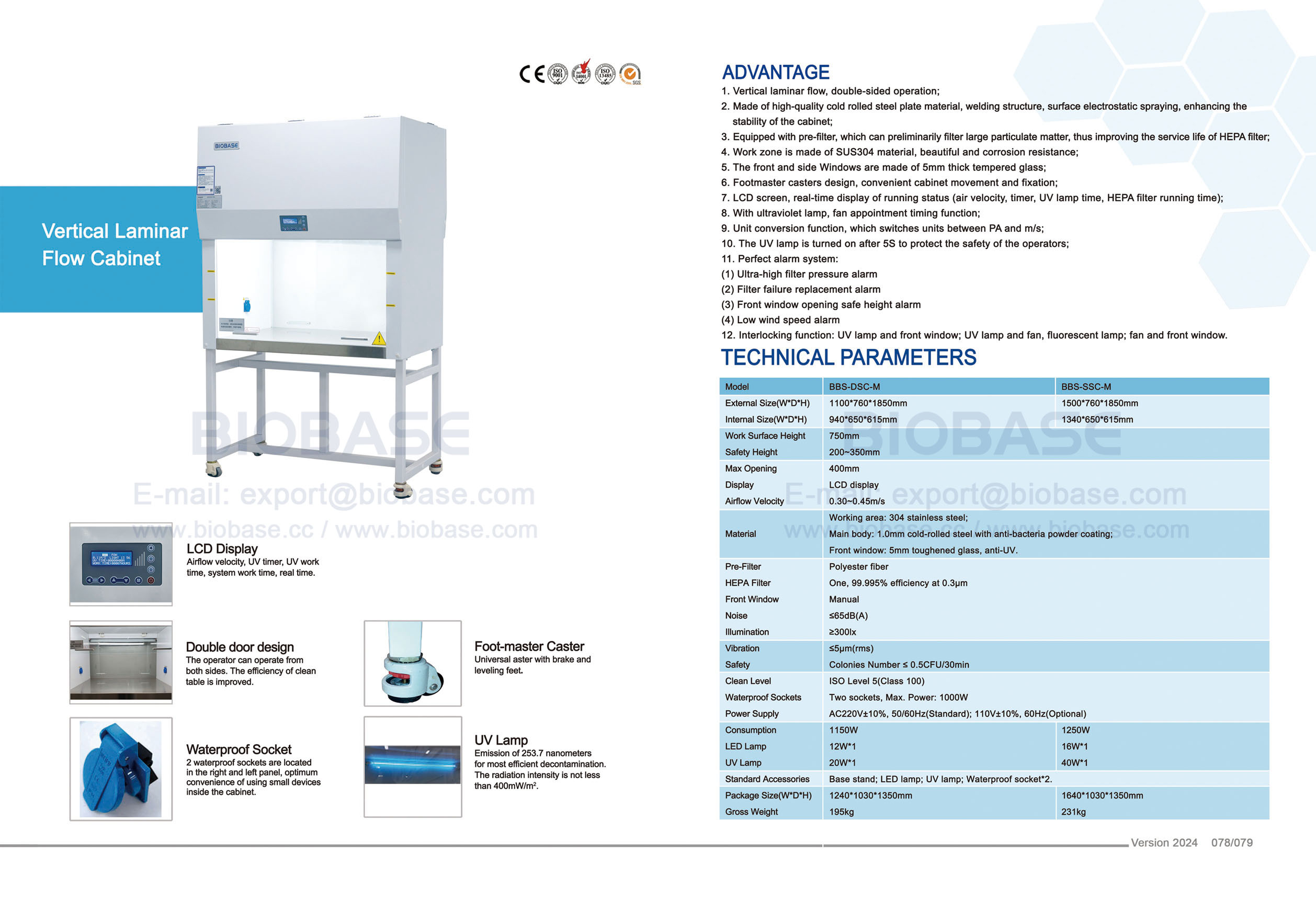 Gabinete de flujo laminar vertical 78-79