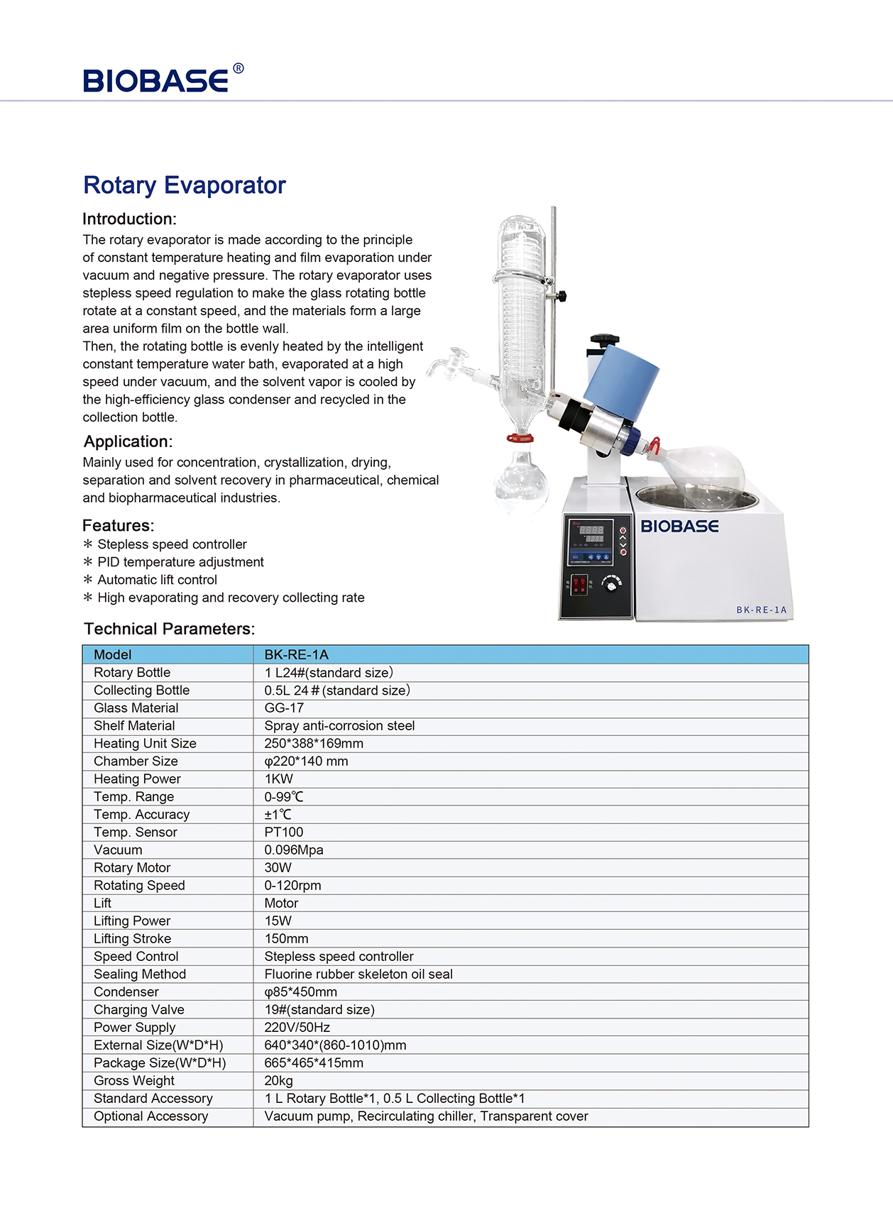 Evaporador rotatorio BK-RE-1A