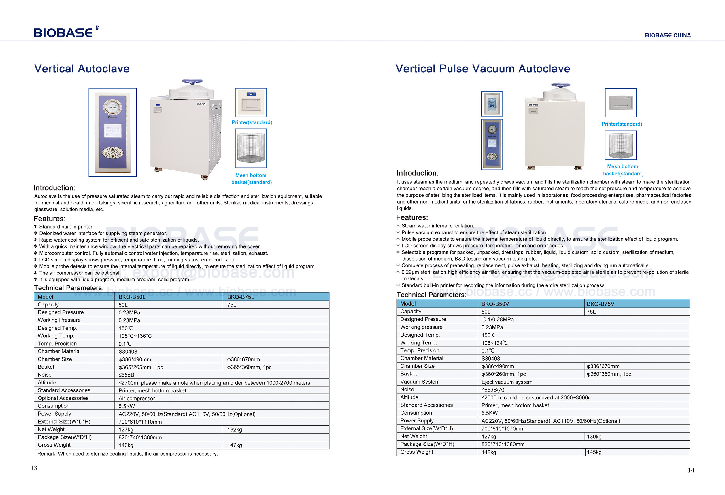 13-14 Autoclave vertical y autoclave de vacío de pulso vertical