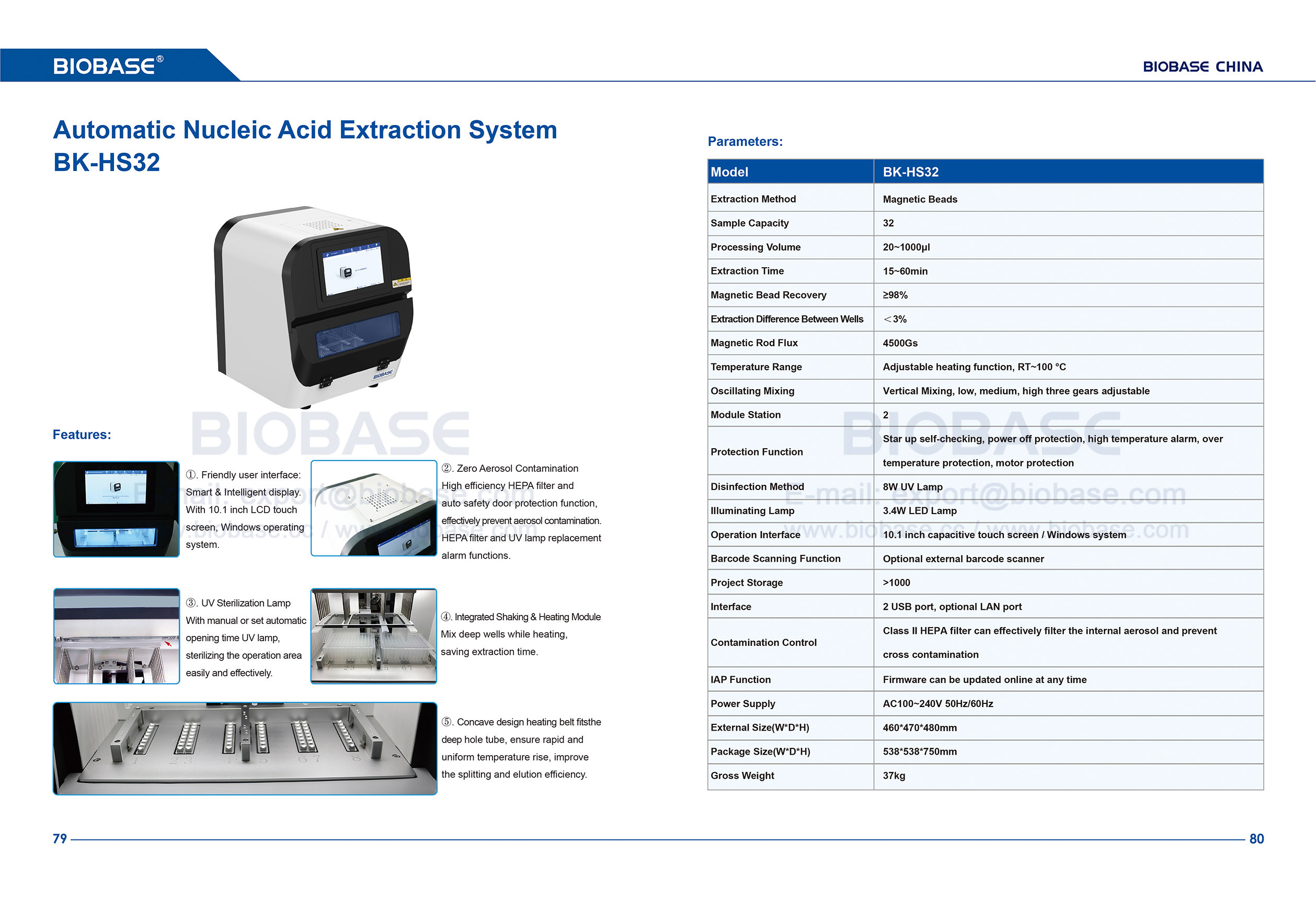79-80 Sistema de extracción de ácido nucleico-BKHS32