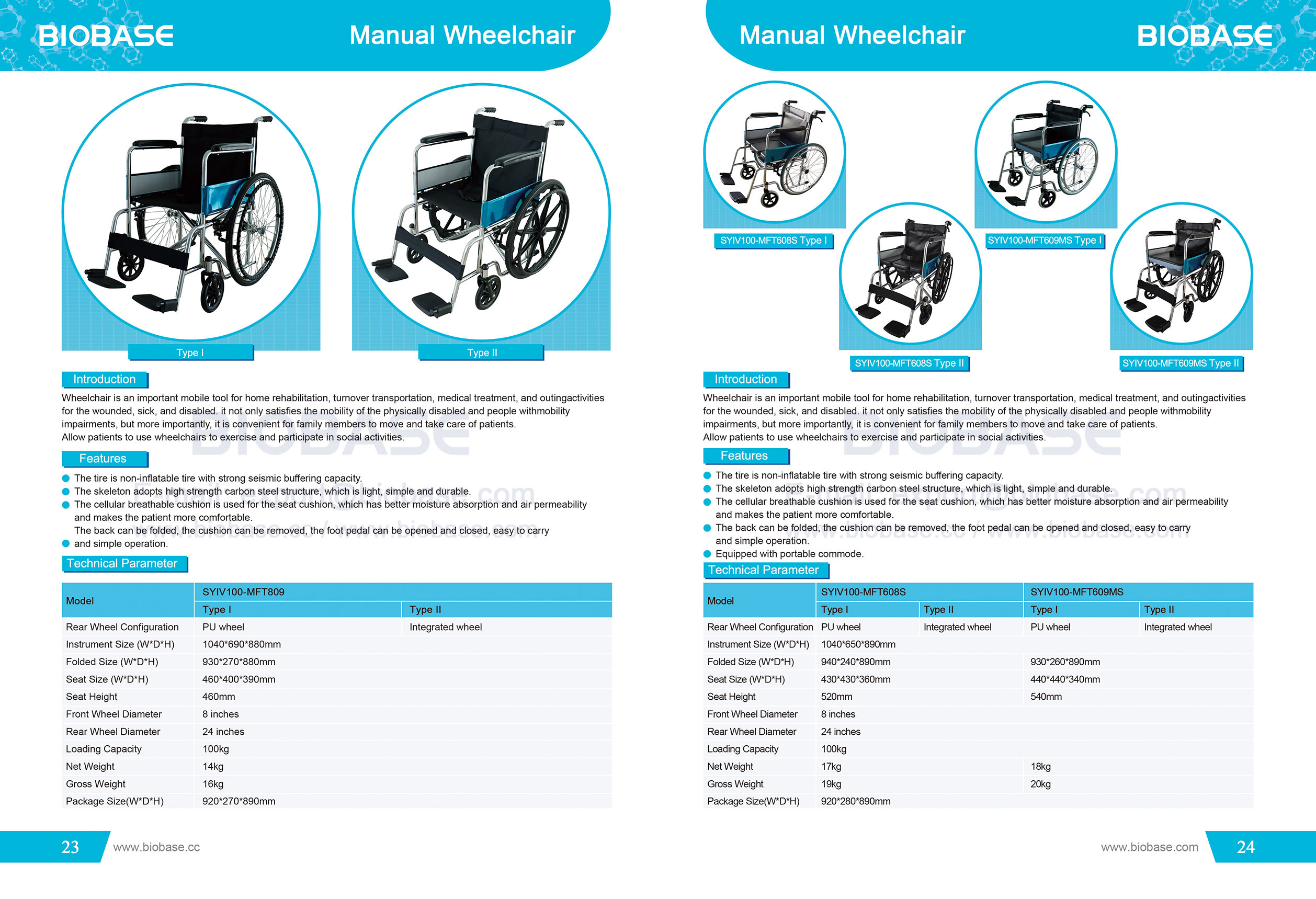 Silla de ruedas manual 23-24