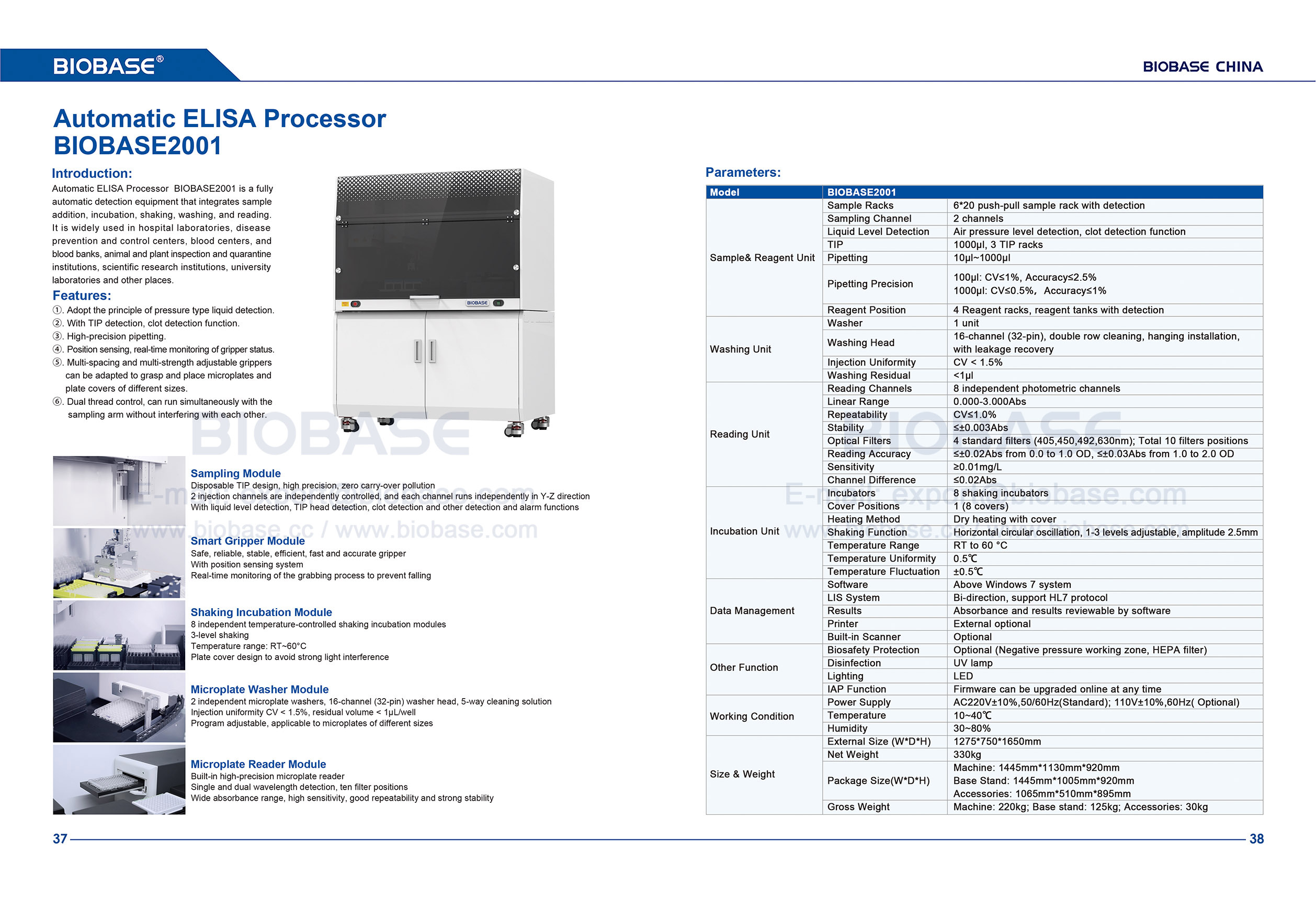 37-38 Procesador ELISA Automático BIOBASE2001