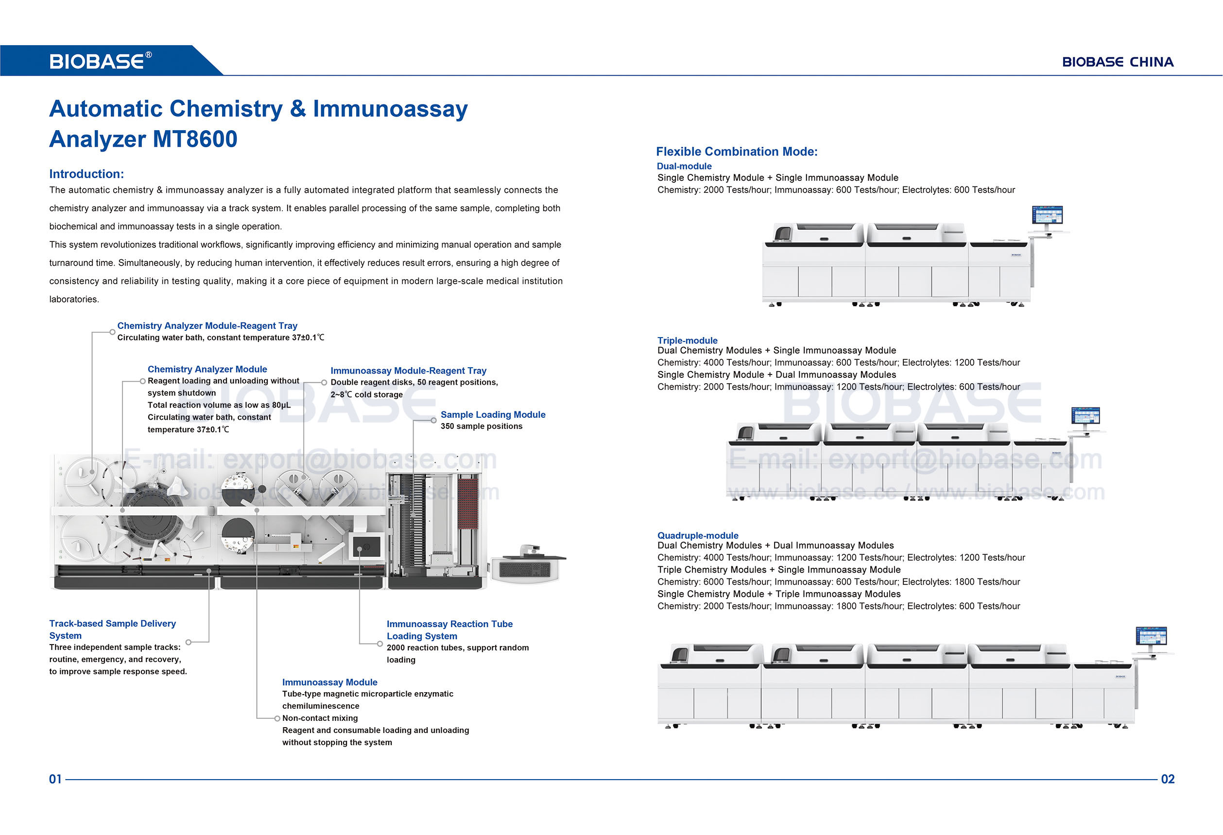 01-02 Analizador autom&aacute;tico de qu&iacute;mica e inmunoensayo MT8600 