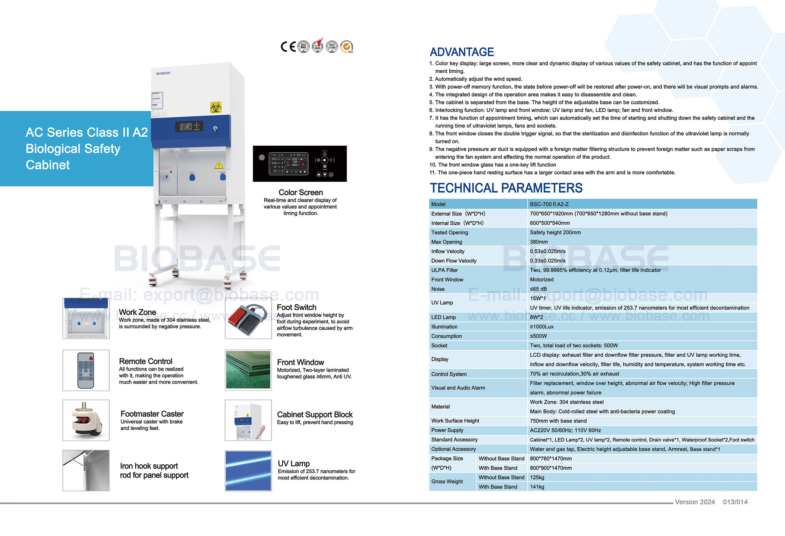 13-14 Cabina de Seguridad Biológica Serie AC Clase II A2 BSC-700 II A2-Z