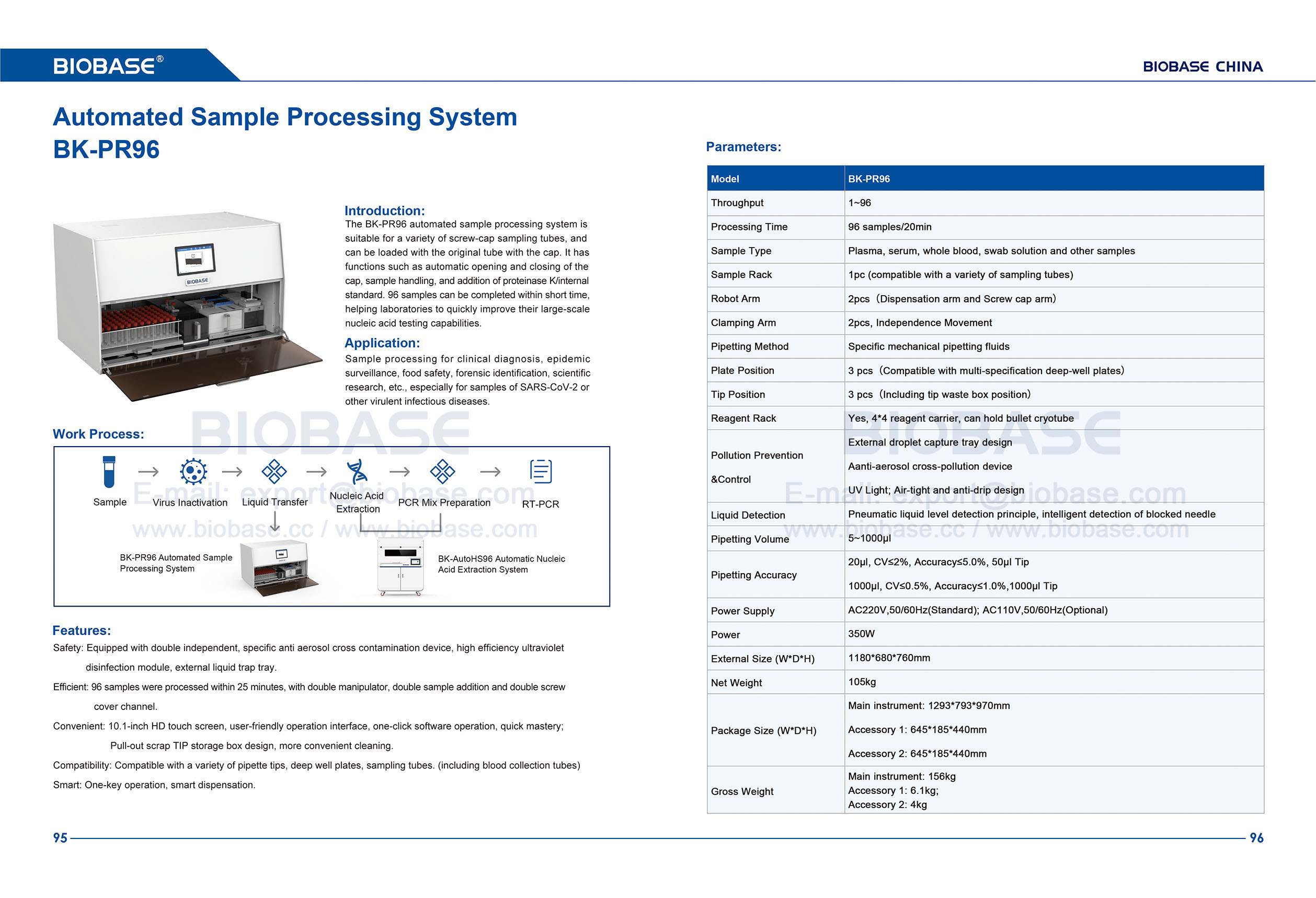 95-96 Sistema automatizado de procesamiento de muestras BK-PR96