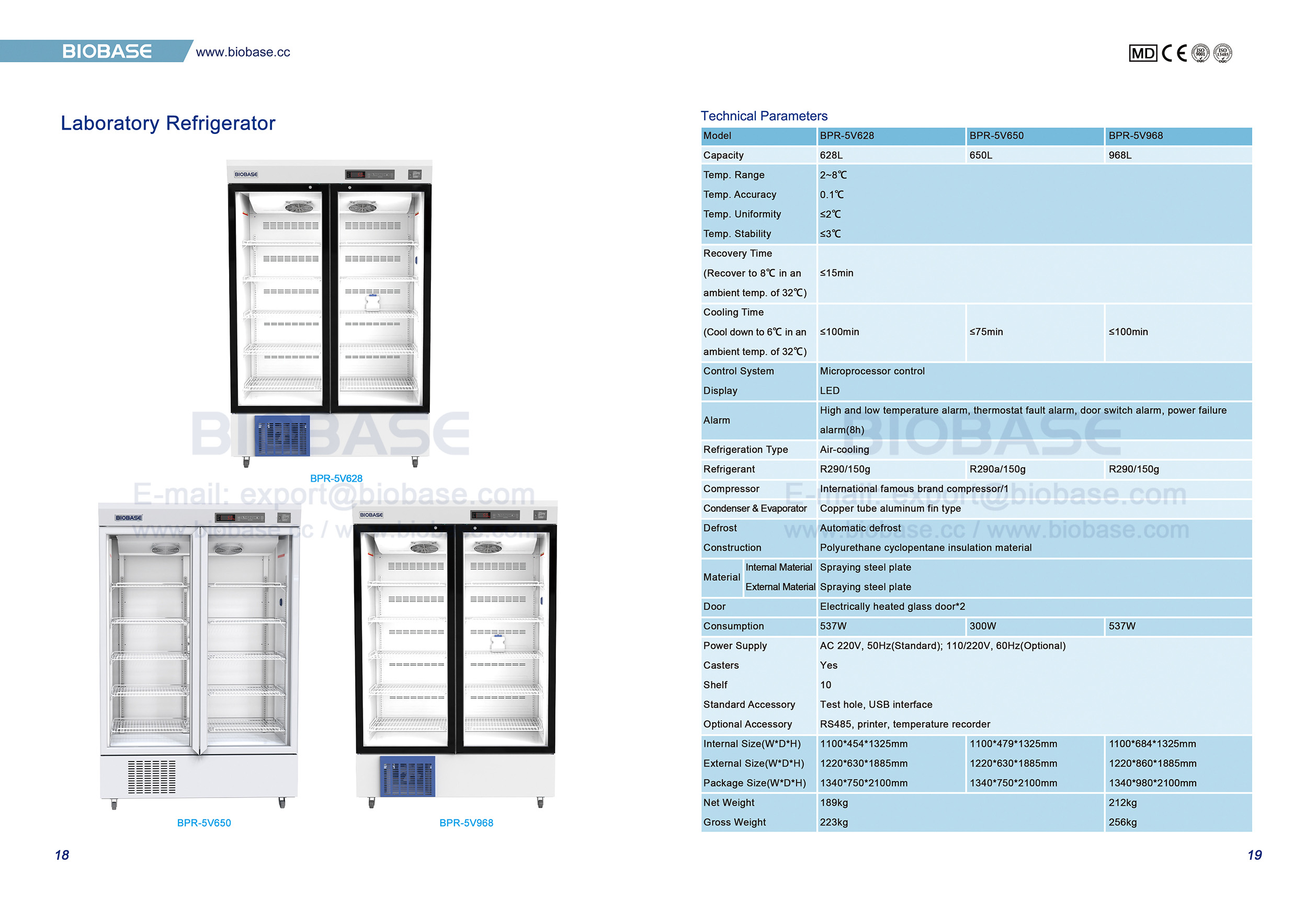 18-19 Refrigerador de laboratorio