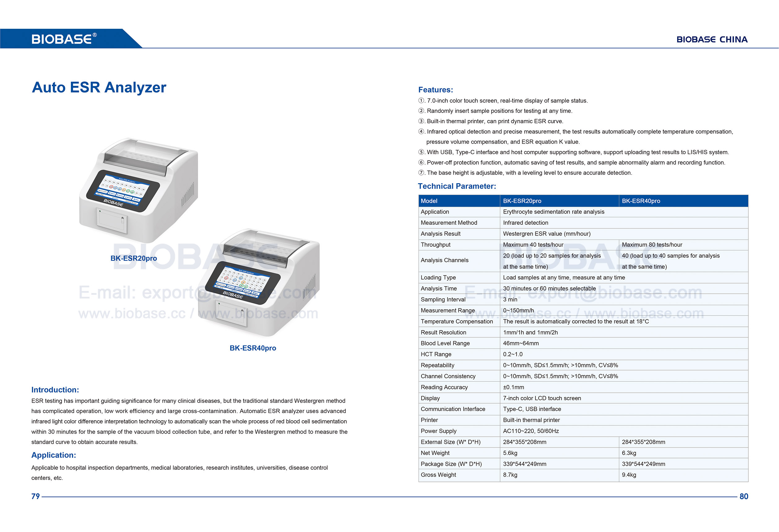 Analizador autom&aacute;tico de ESR 79-80 BK-ESR20Pro BKESR40Pro