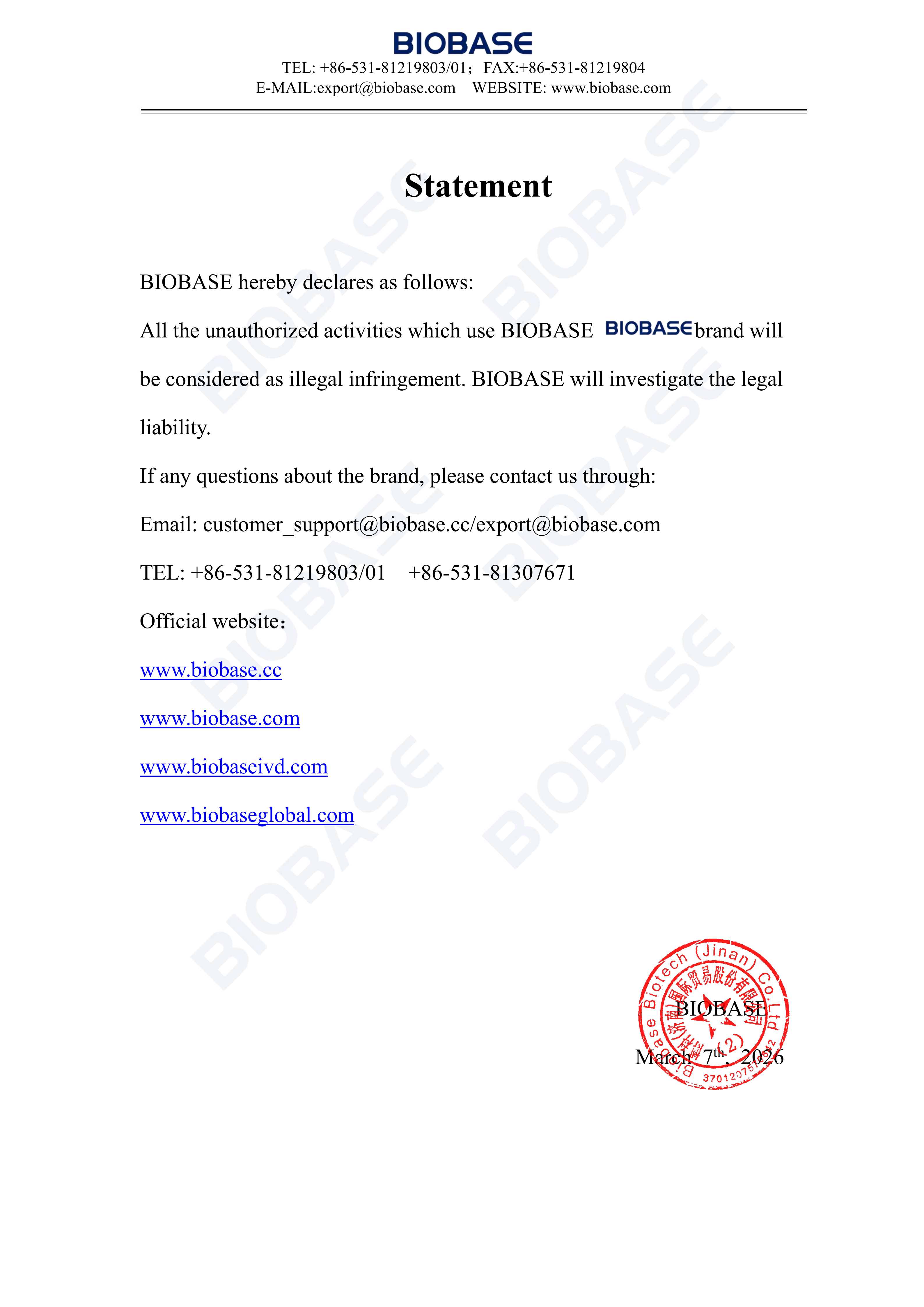 Declaraci&oacute;n de biobase