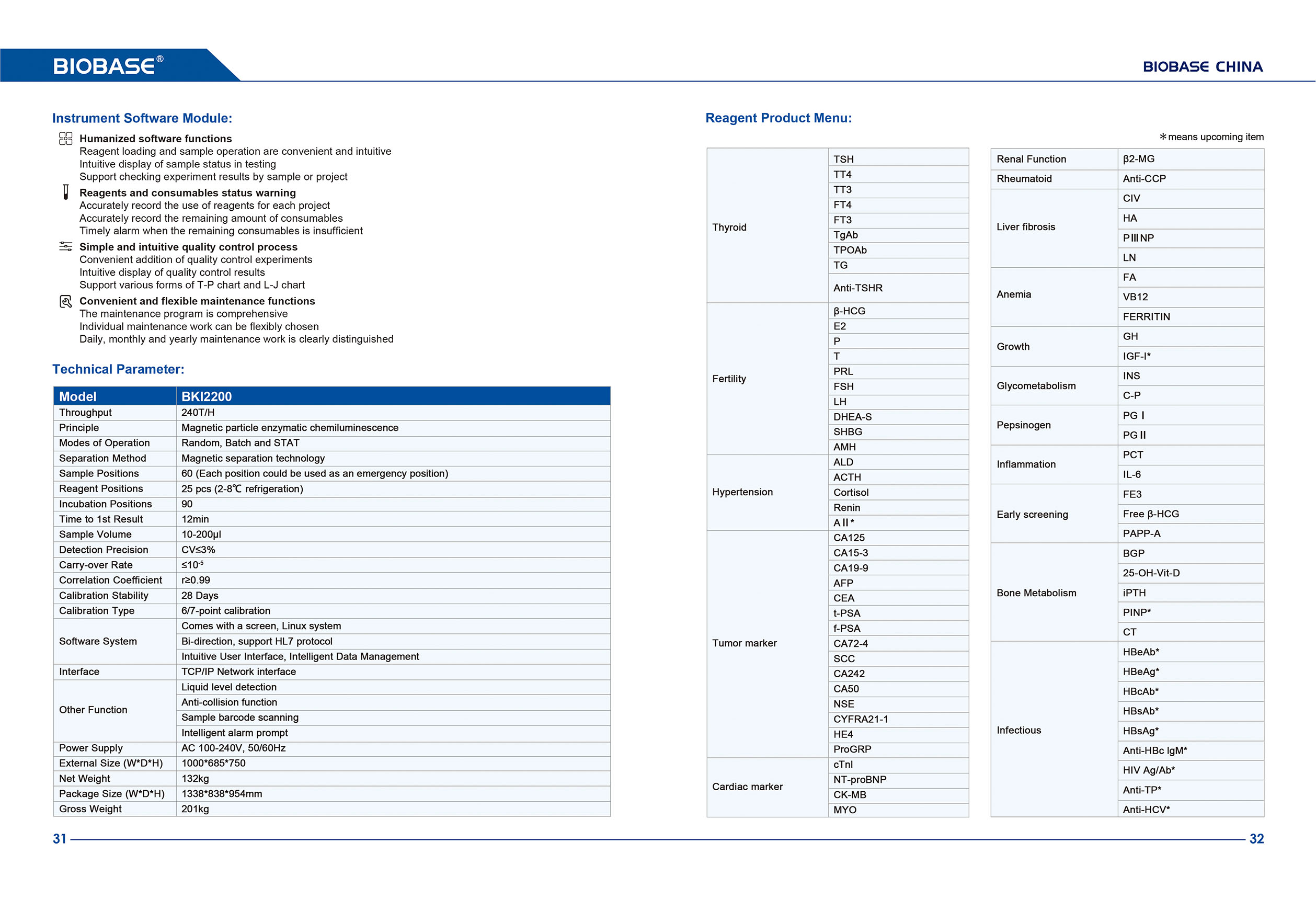 31-32 Sistema autom&aacute;tico de inmunoensayo de quimioluminiscencia BKI2200 2