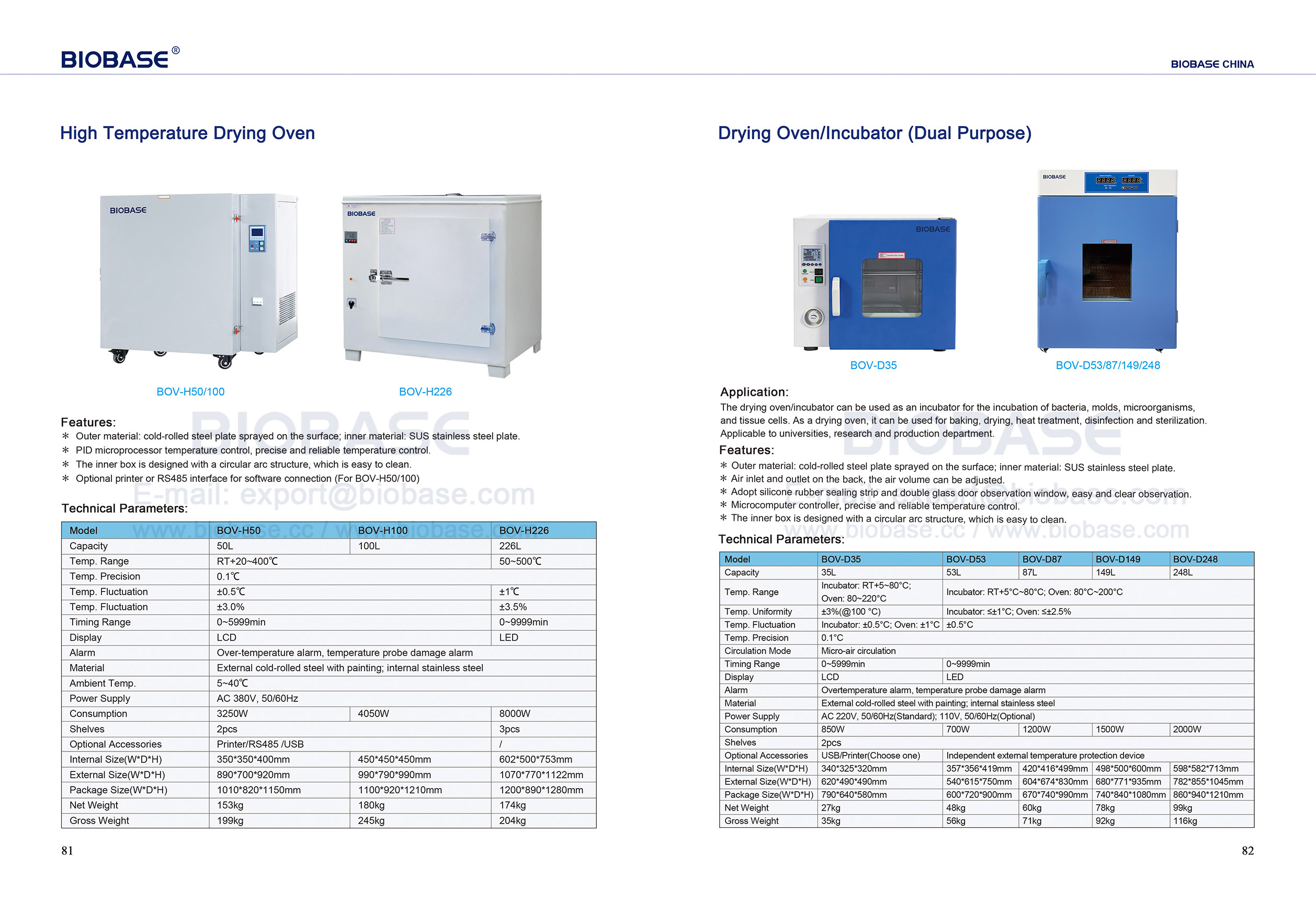 81-82 Estufa de secado de alta temperatura e incubadora de horno de secado (doble prop&oacute;sito)