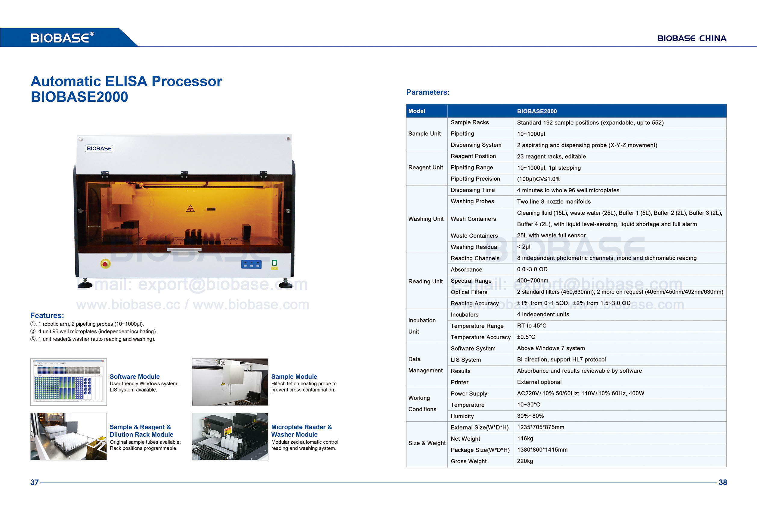 37-38 Procesador ELISA autom&aacute;tico BIOBASE2000
