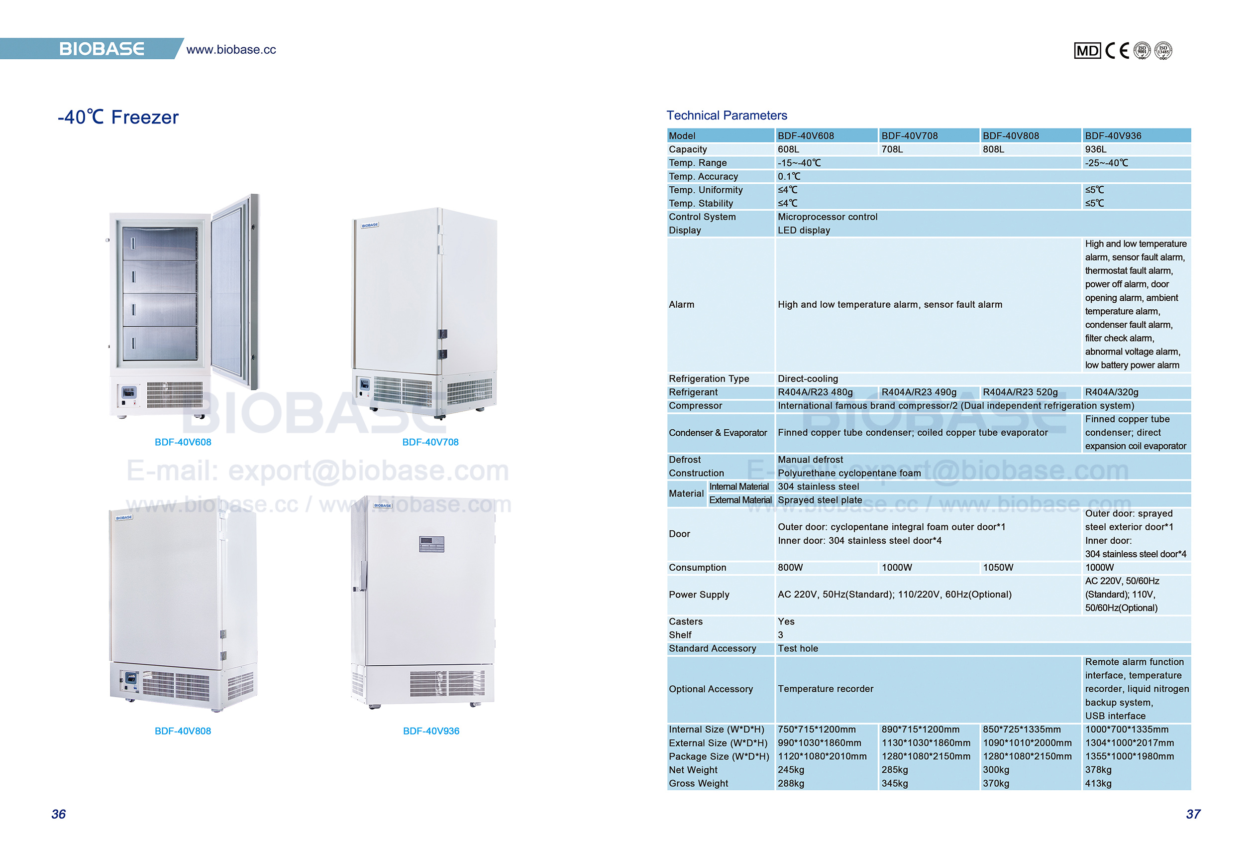 36-37 -40 ℃ Congelador