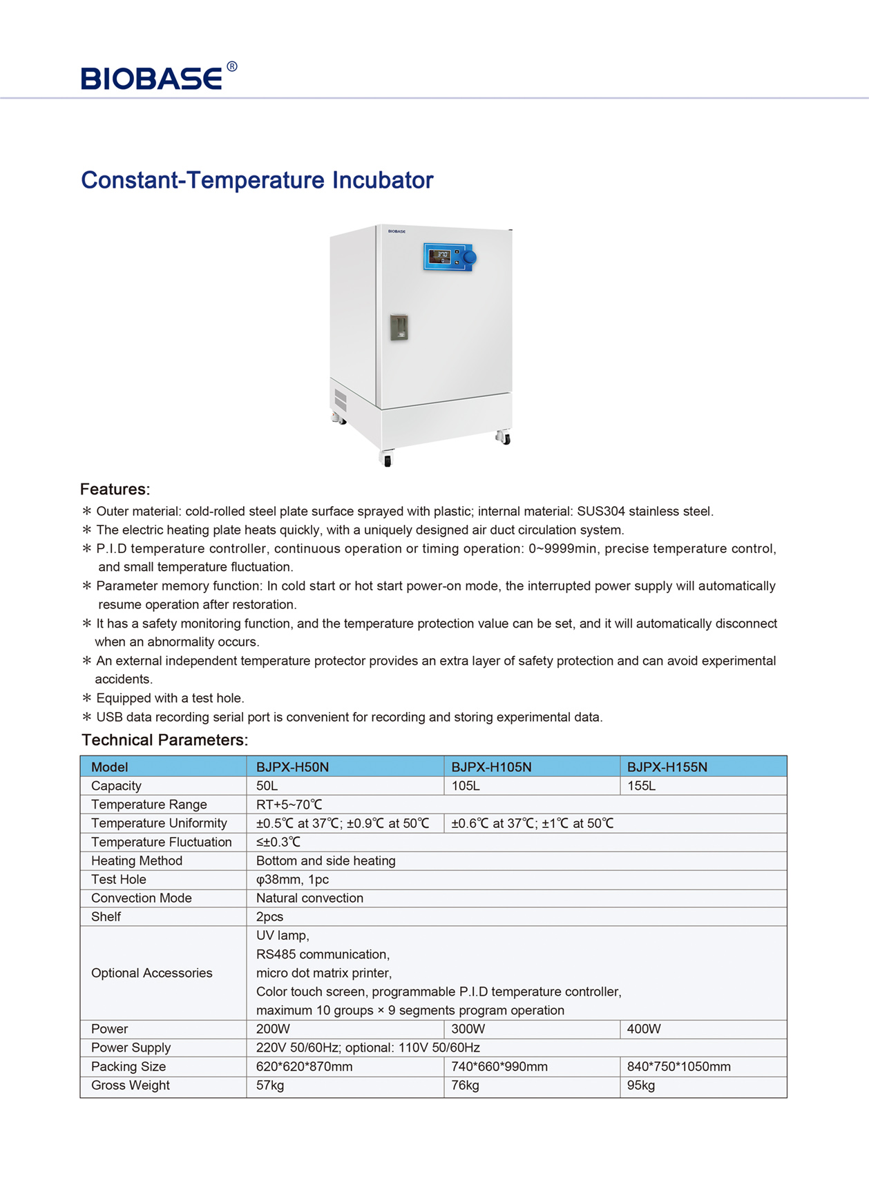 Incubadora de temperatura constante