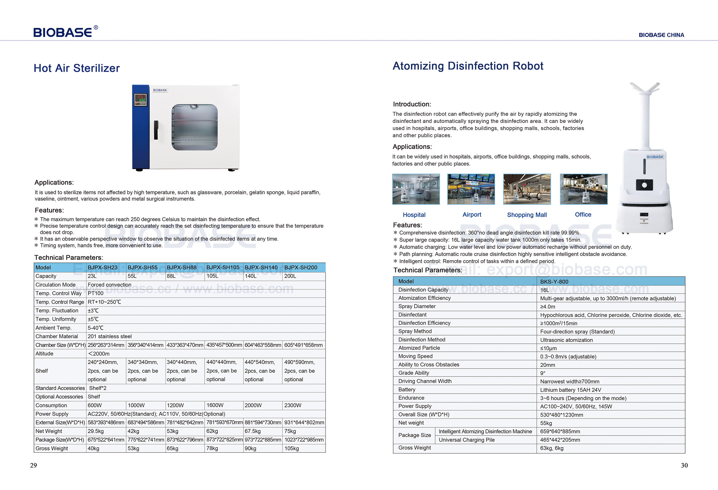 29-30 Esterilizador de aire caliente y robot desinfectante atomizador
