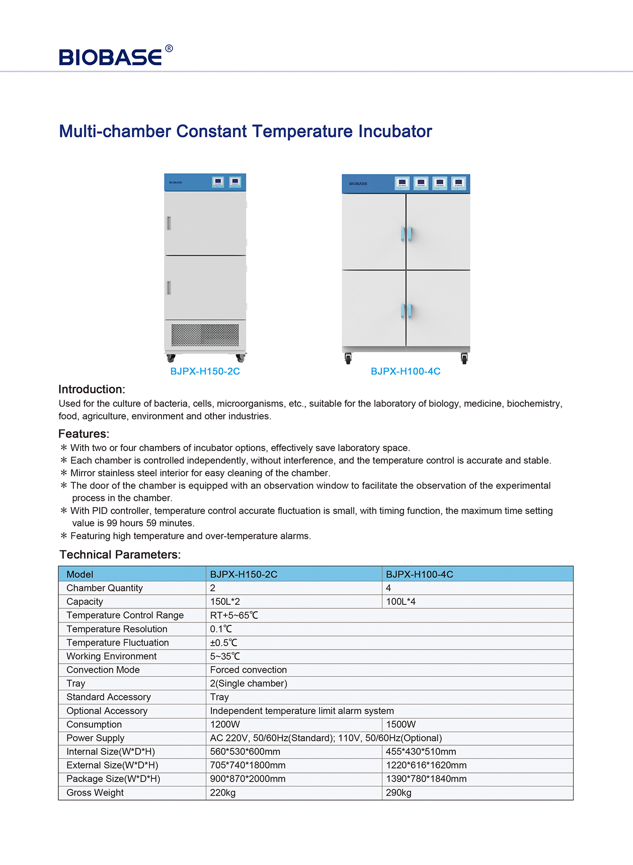 Incubadora de temperatura constante multic&aacute;mara