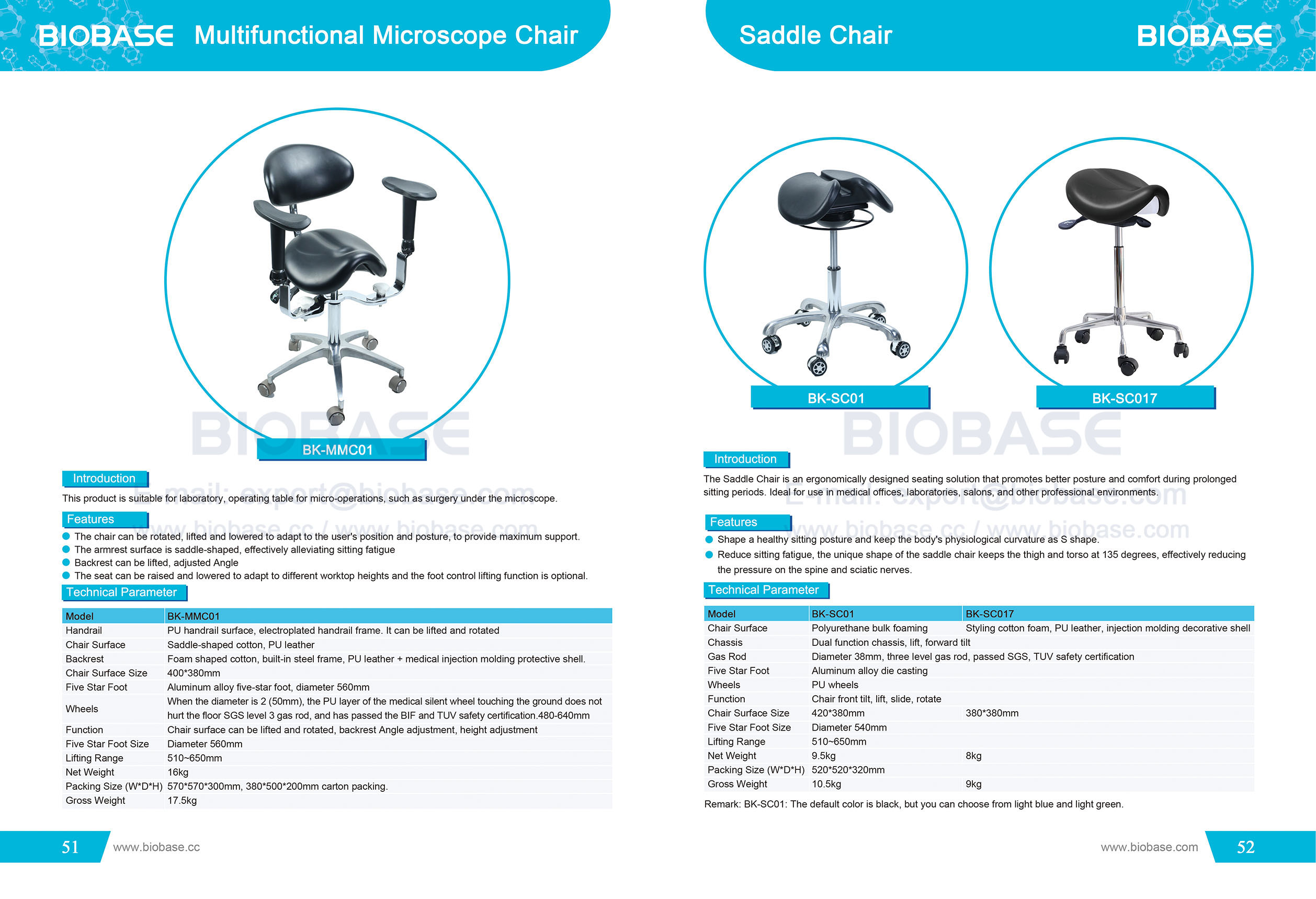 51-52 Silla de microscopio multifuncional y silla de montar