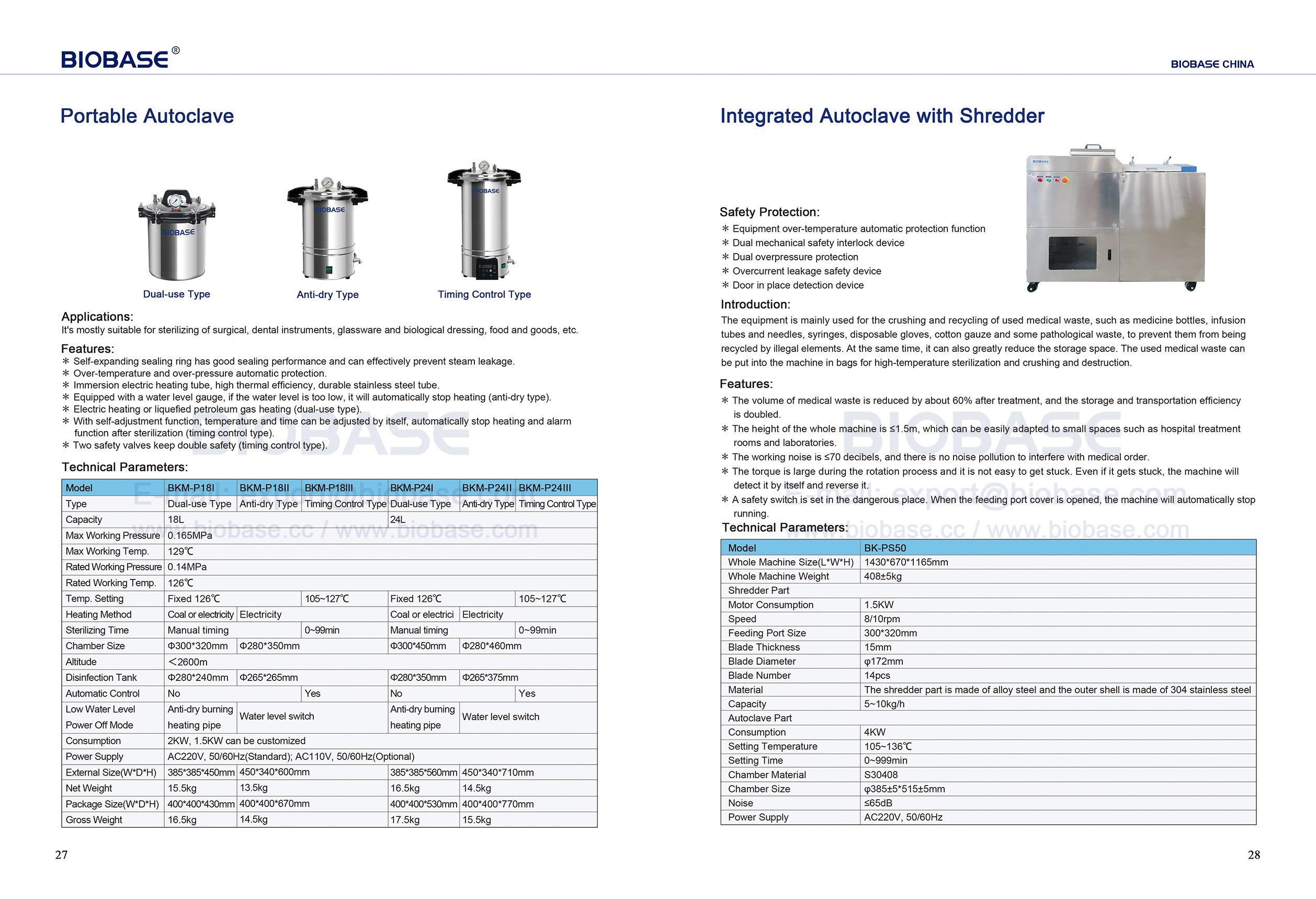 27-28 Autoclave port&aacute;til y autoclave integrado con trituradora