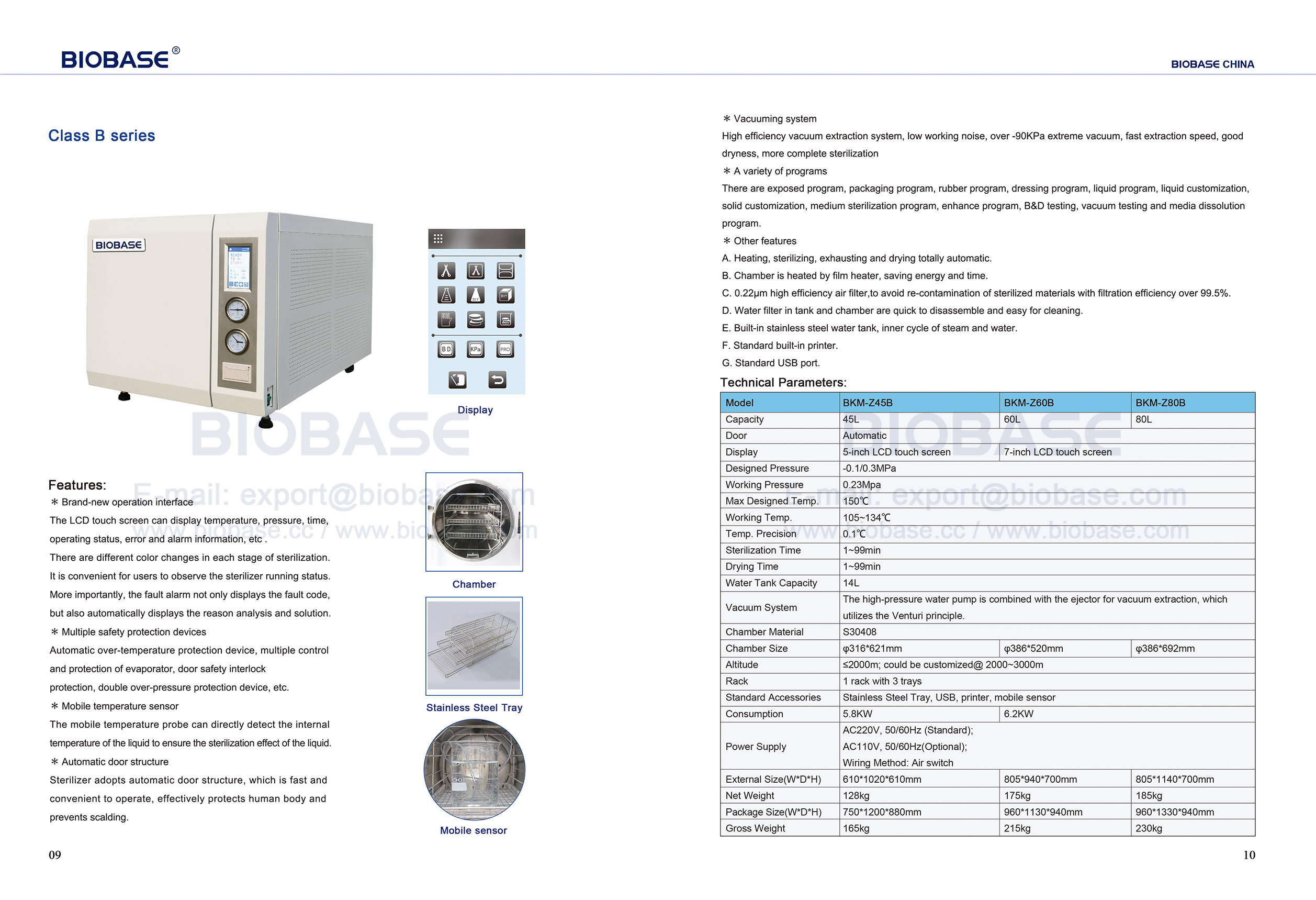 9-10 Table Top Autoclave Clase B Serie