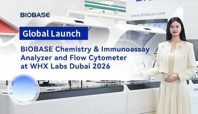 Lanzamiento mundial | Analizador de inmunoensayo y química BIOBASE y citómetro de flujo en WHX Labs Dubai 2026