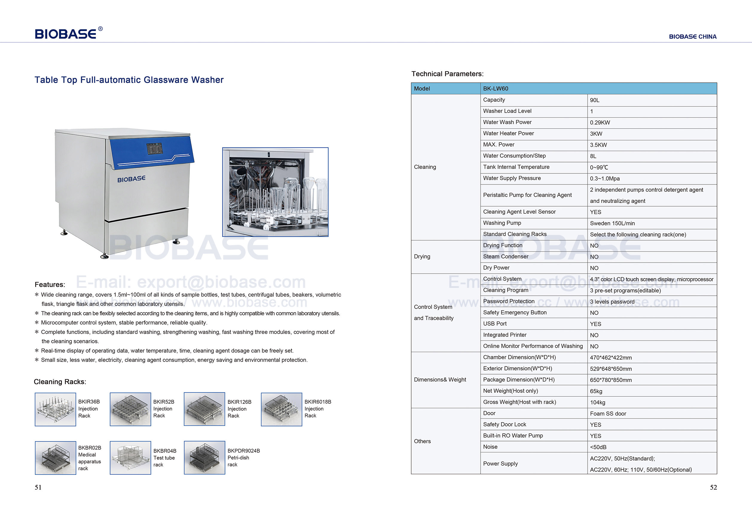 Arandela de cristaler&iacute;a completa 51-52 Table Top Full-Automatic
